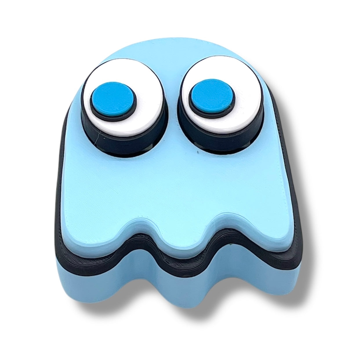 Retro Game Clicky Ghost with Magnetic Back - 3d Printed Articulated Set Desktop Decor