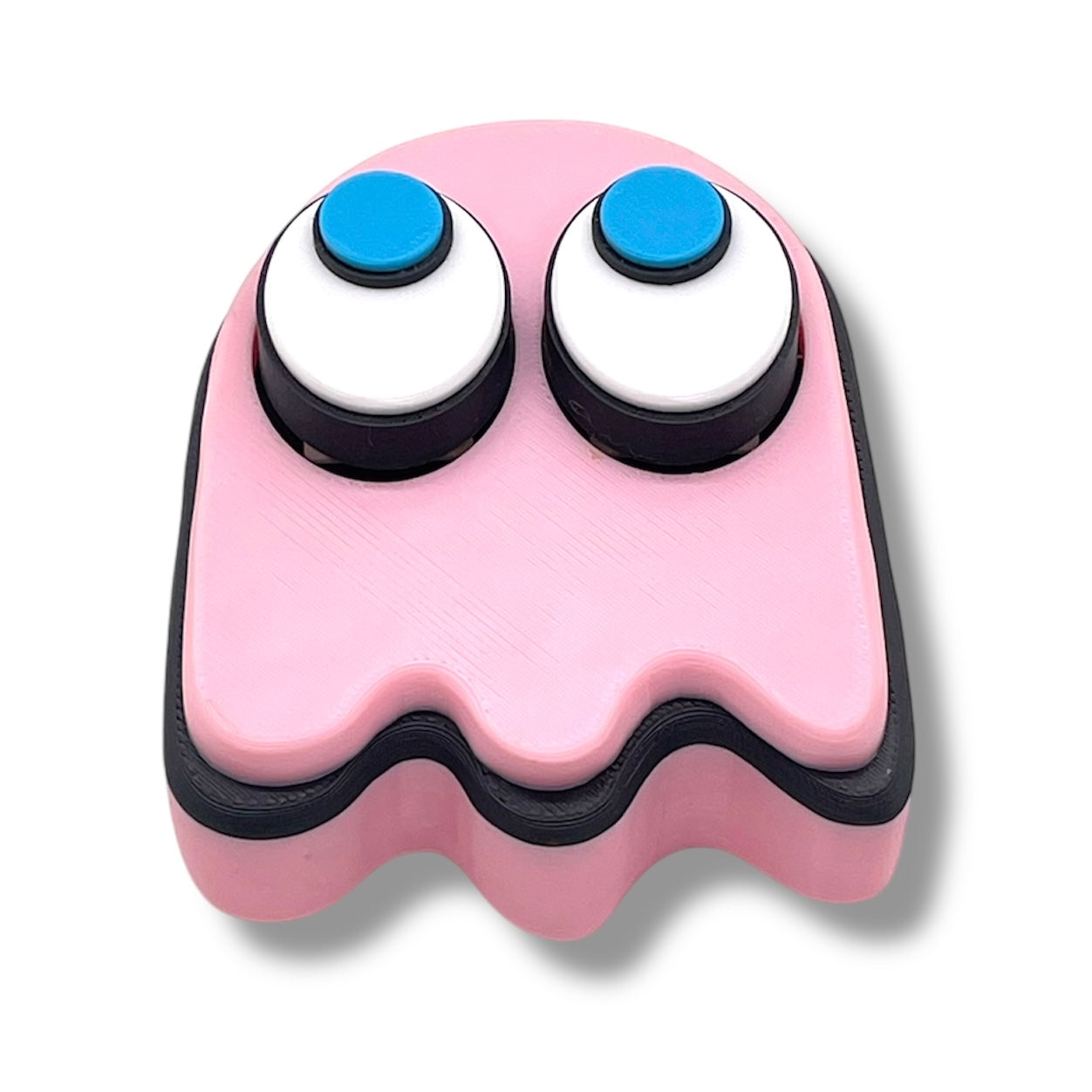 Retro Game Clicky Ghost with Magnetic Back - 3d Printed Articulated Set Desktop Decor