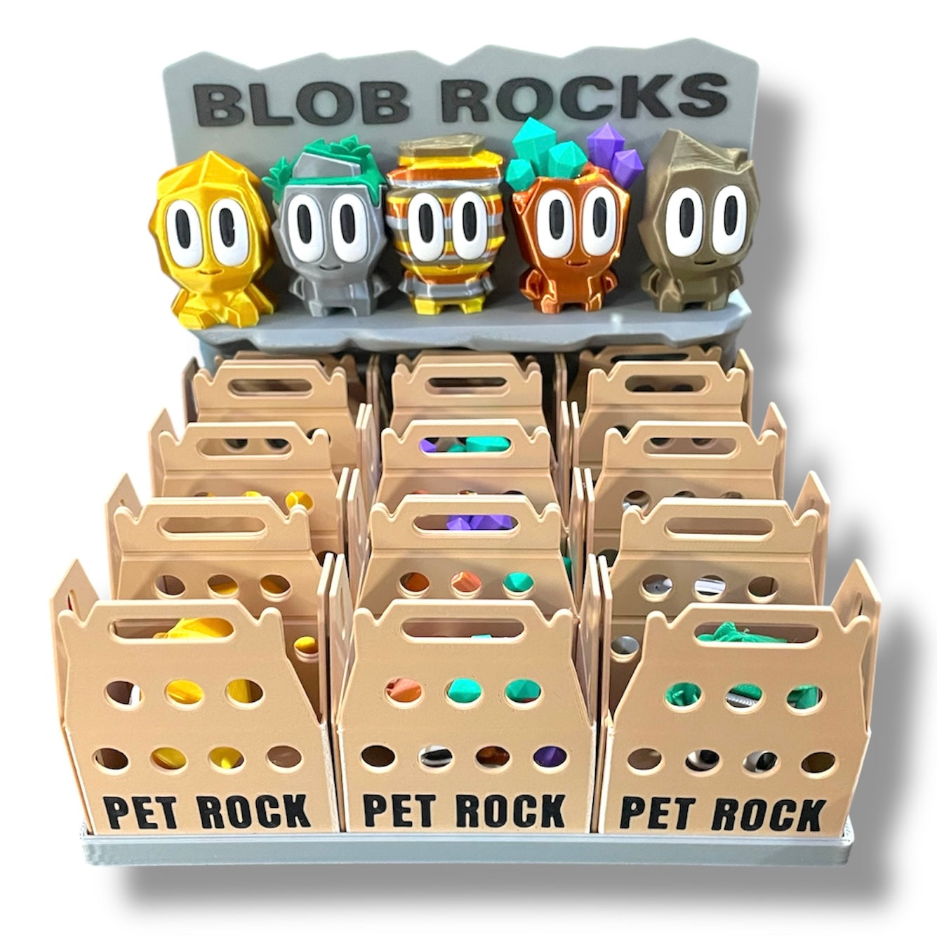 Adorable Pet Rock with Carrier - 3d Printed Figurine Decor