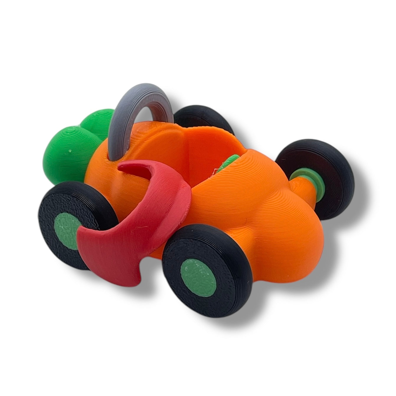 Cute Rabbit Racer - Pocket Pal Size Race Car w/ Optional Bunny Rabbit - 3d Printed Articulated Decor