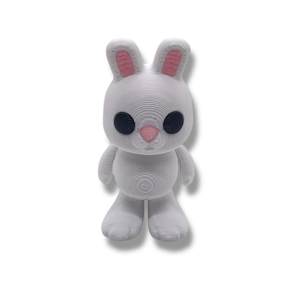 Cute Rabbit Racer - Pocket Pal Size Race Car w/ Optional Bunny Rabbit - 3d Printed Articulated Decor