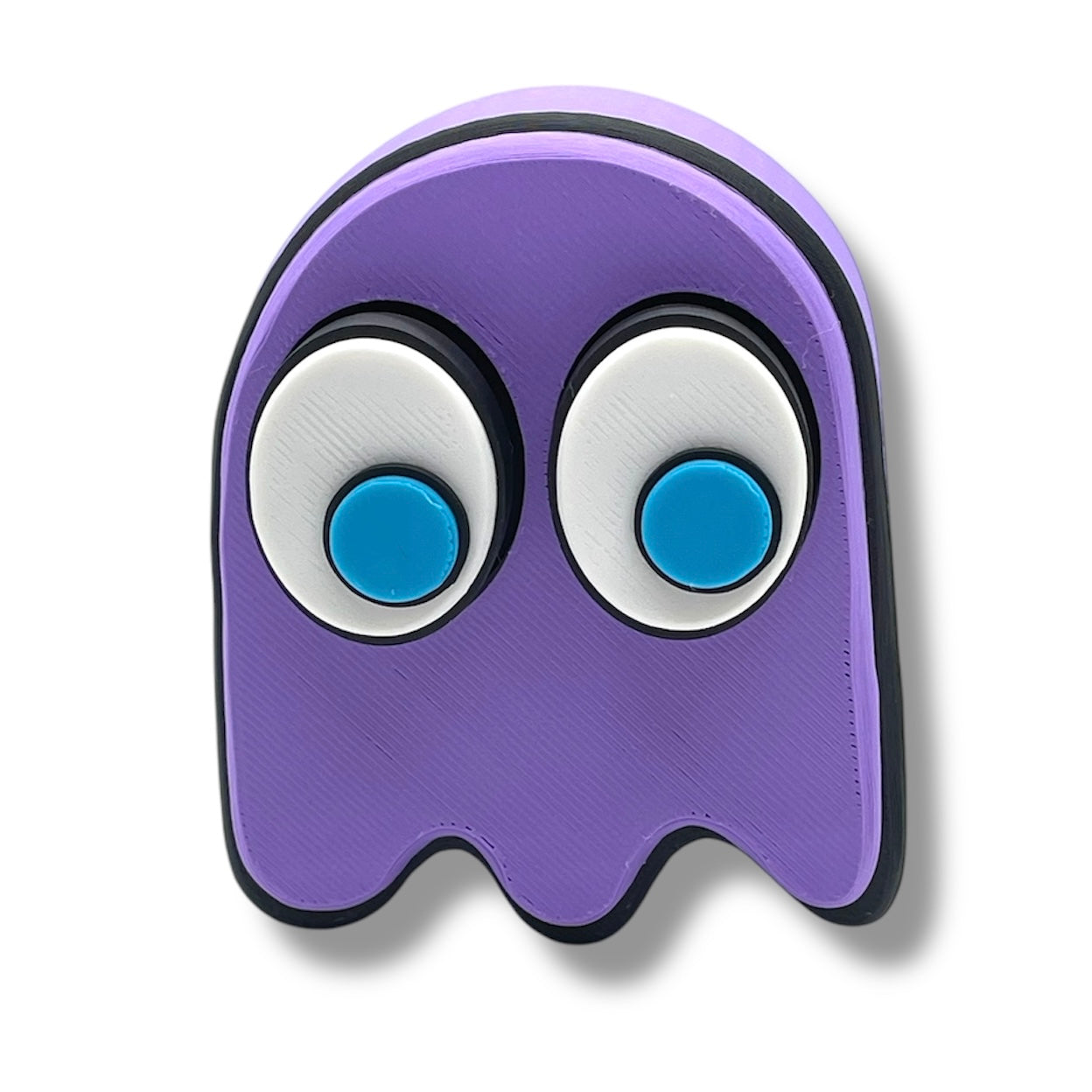 Retro Game Clicky Ghost with Magnetic Back - 3d Printed Articulated Set Desktop Decor