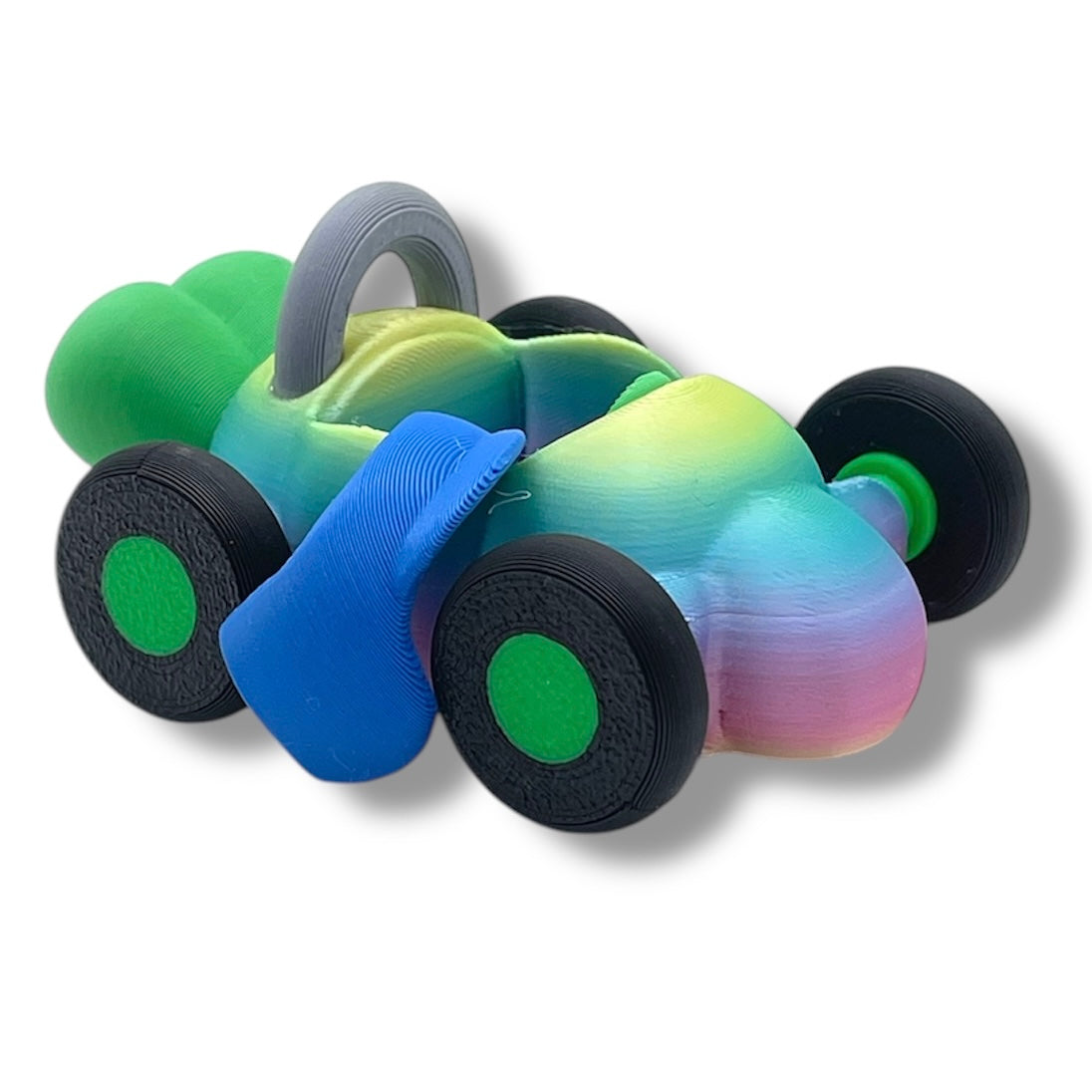 Cute Rabbit Racer - Pocket Pal Size Race Car w/ Optional Bunny Rabbit - 3d Printed Articulated Decor