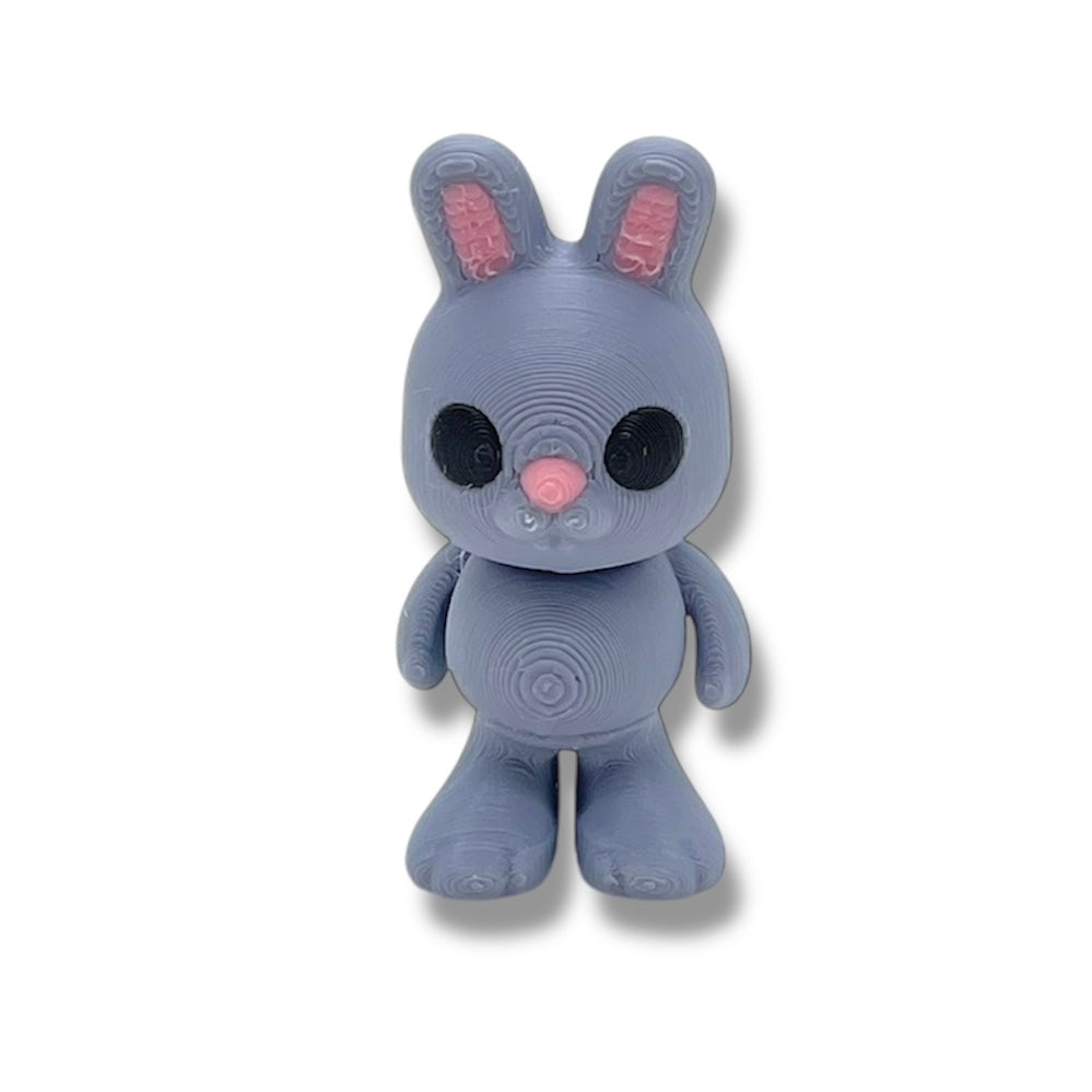 Cute Rabbit Racer - Pocket Pal Size Race Car w/ Optional Bunny Rabbit - 3d Printed Articulated Decor
