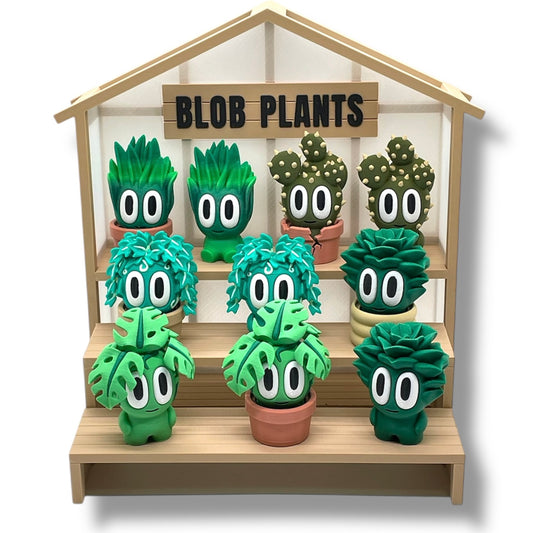 Charming Blob Plants in Unique Pots - 3d Printed Enchanting Figurine Decor
