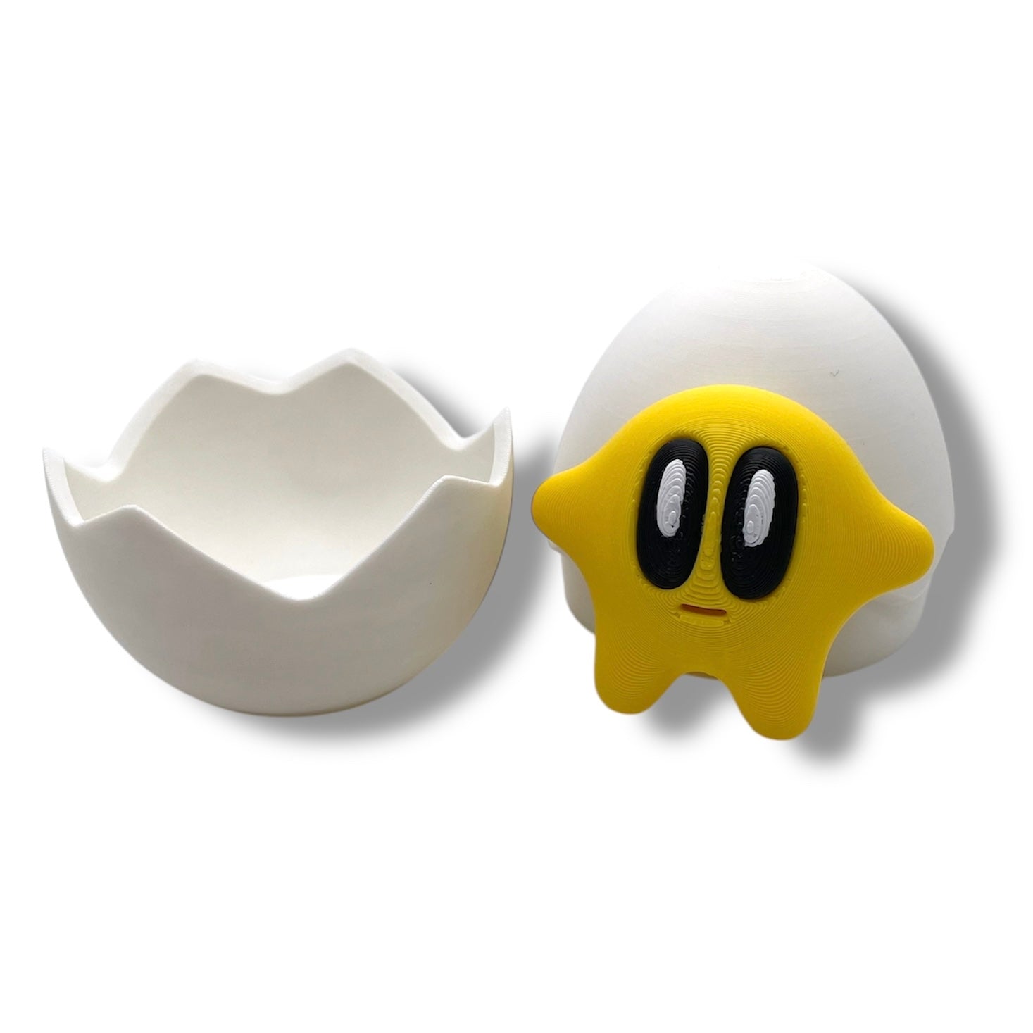 Yolkies Adorable Blob Lab Egg Yolks with Cracked Egg Container - 3d Printed Fun Decor