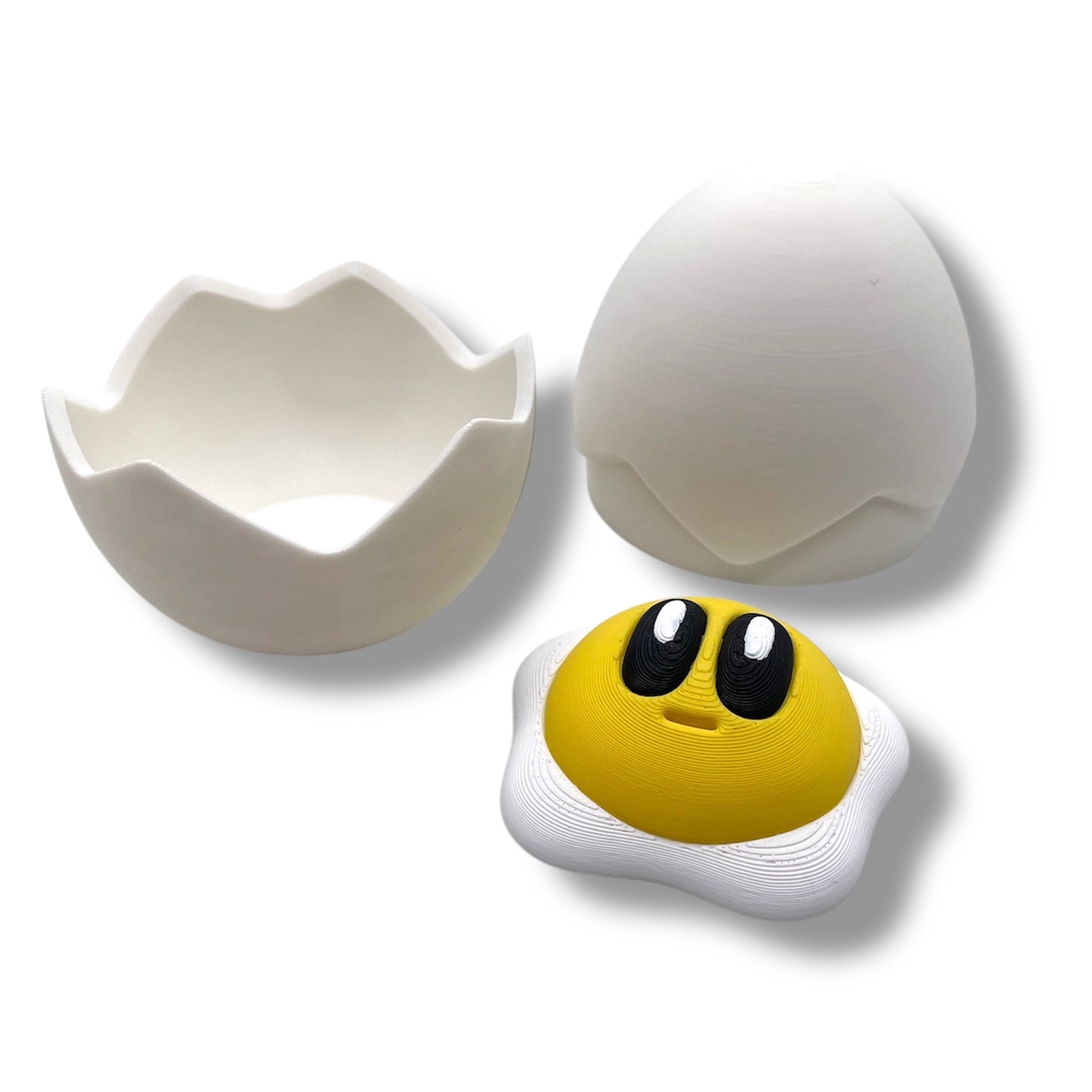 Yolkies Adorable Blob Lab Egg Yolks with Cracked Egg Container - 3d Printed Fun Decor