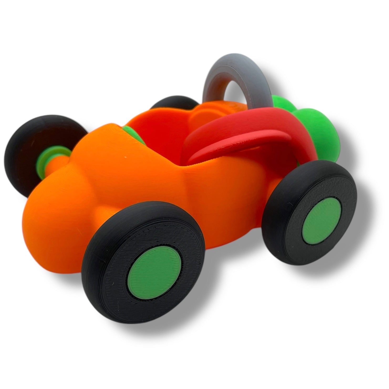 Cute Rabbit Racer - Pocket Pal Size Race Car w/ Optional Bunny Rabbit - 3d Printed Articulated Decor