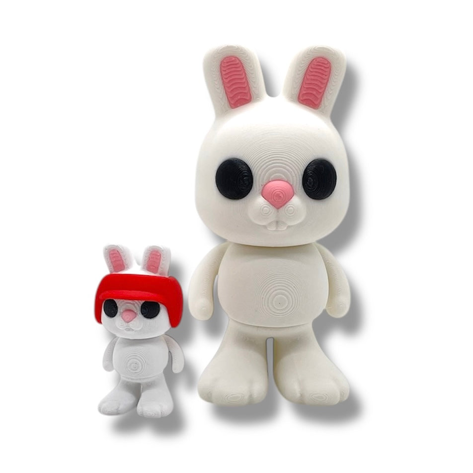 Cute Rabbit Racer - Pocket Pal Size Race Car w/ Optional Bunny Rabbit - 3d Printed Articulated Decor