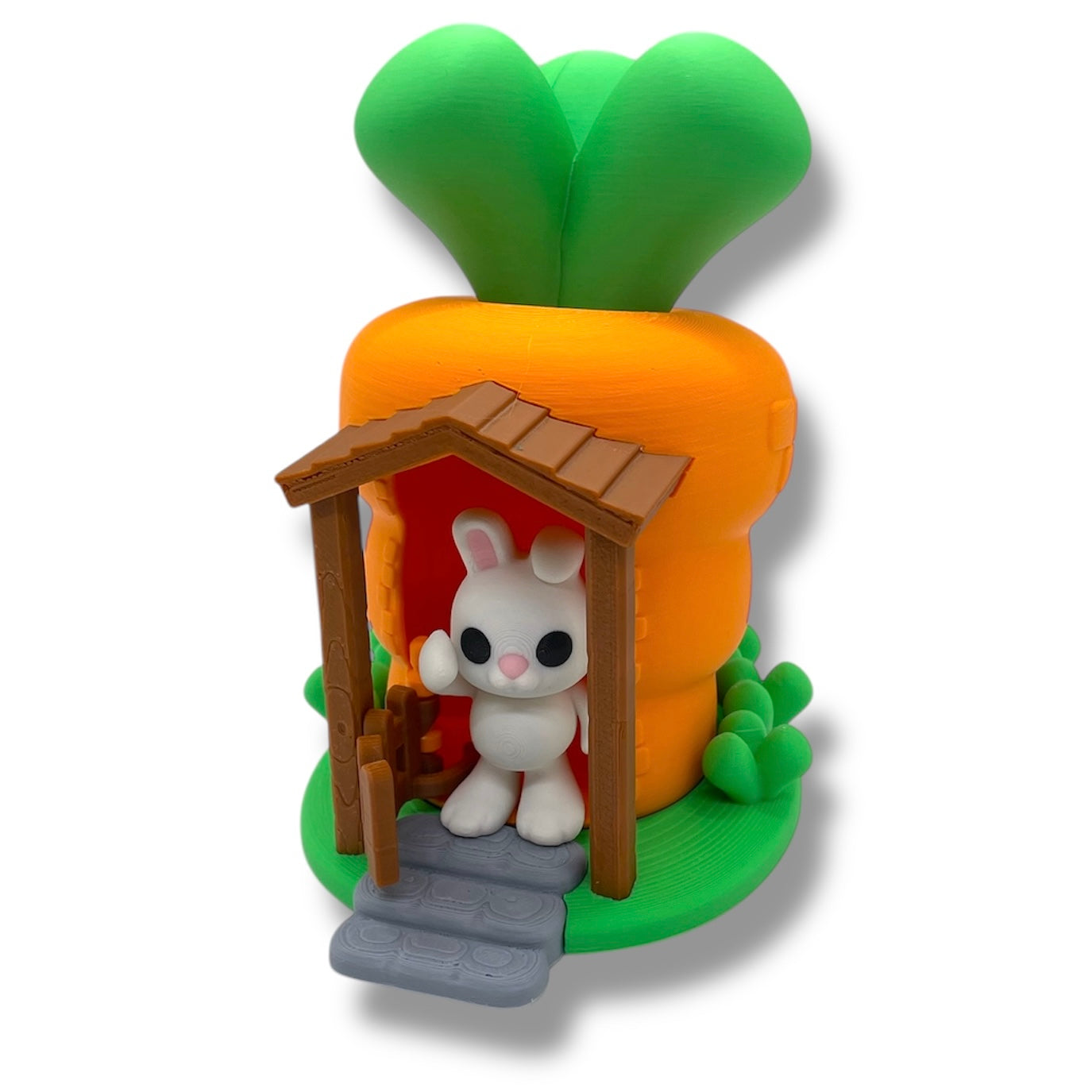 Koza's Cute 5" Carrot House with Exclusive Shy Bunny - 3D Printed Holiday Decor