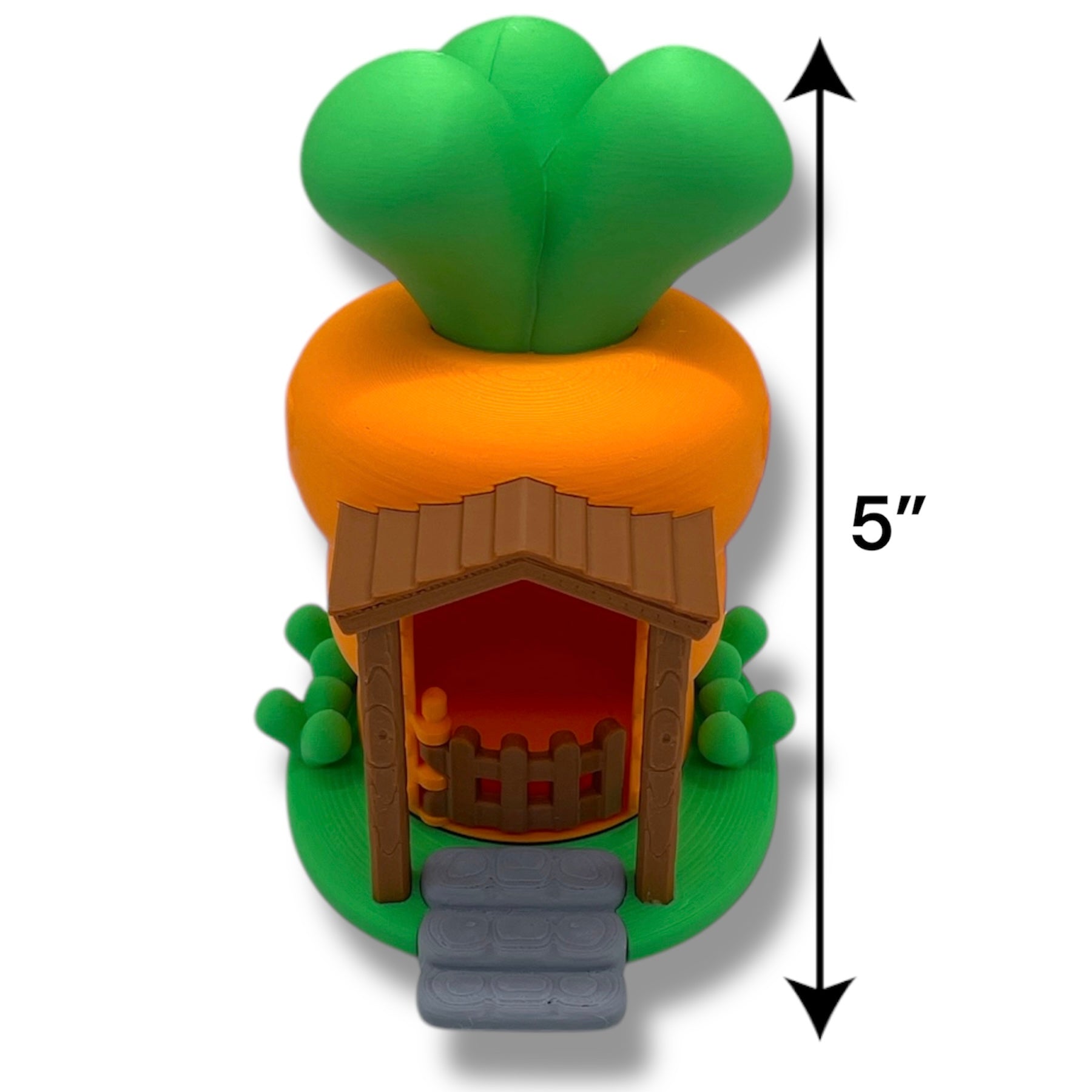 Koza's Cute 5" Carrot House with Exclusive Shy Bunny - 3D Printed Holiday Decor