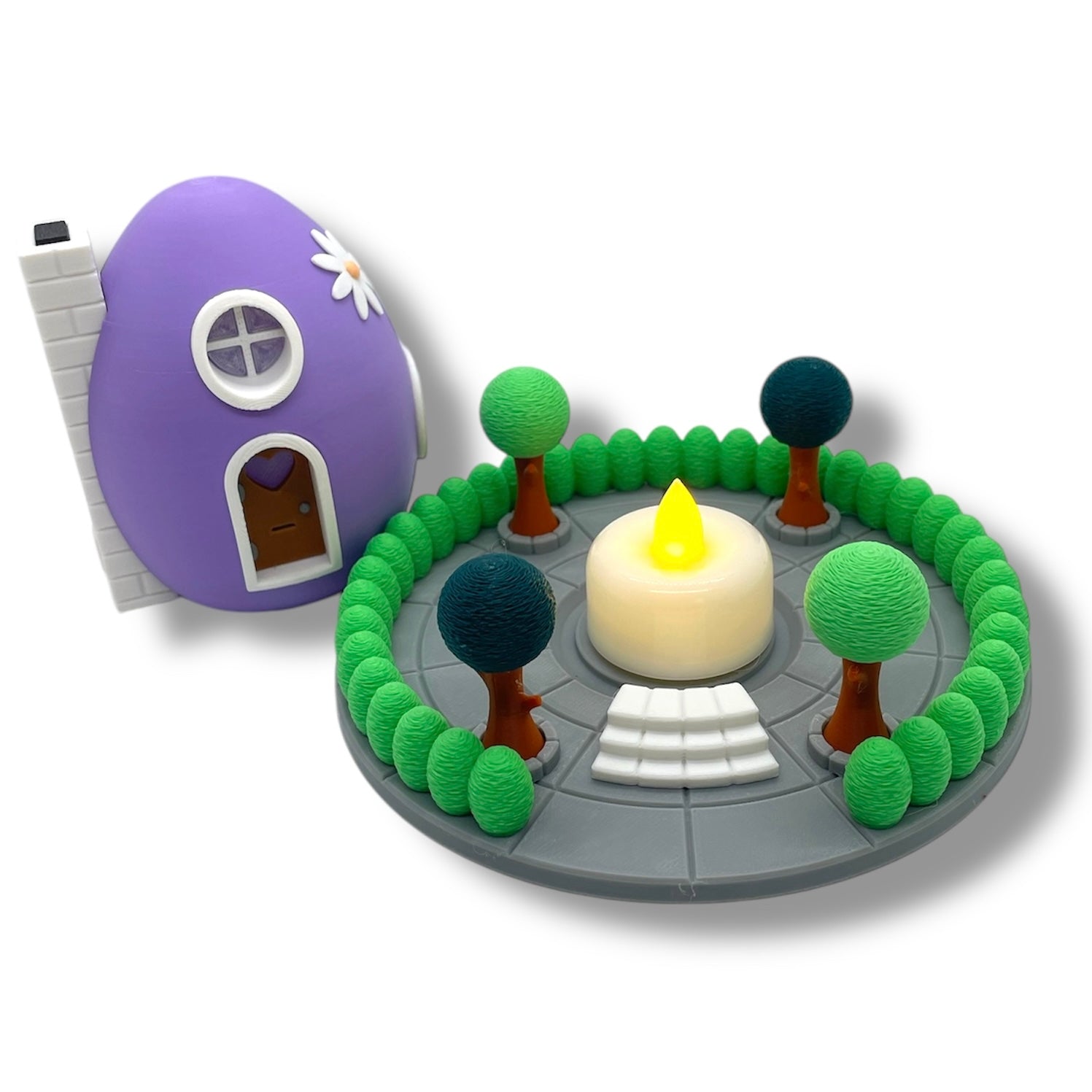 Delightful Easter Egg Tealight Fairy House Easter Village Collection - 3D Printed Holiday Decor