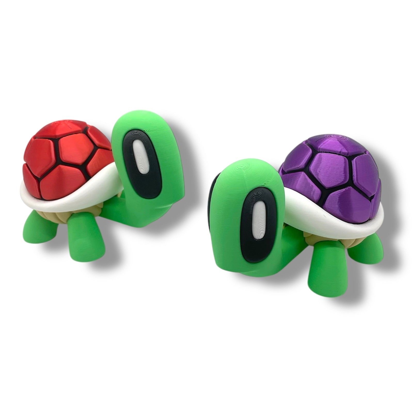 Cute 4" BIGZ Blob Turtle with Hat Set - 3d Printed Articulated Tortoise Fun Decor
