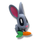 Cute 5" Blob Bunny with Carrot - 3d Printed Articulated Rabbit Fun Decor