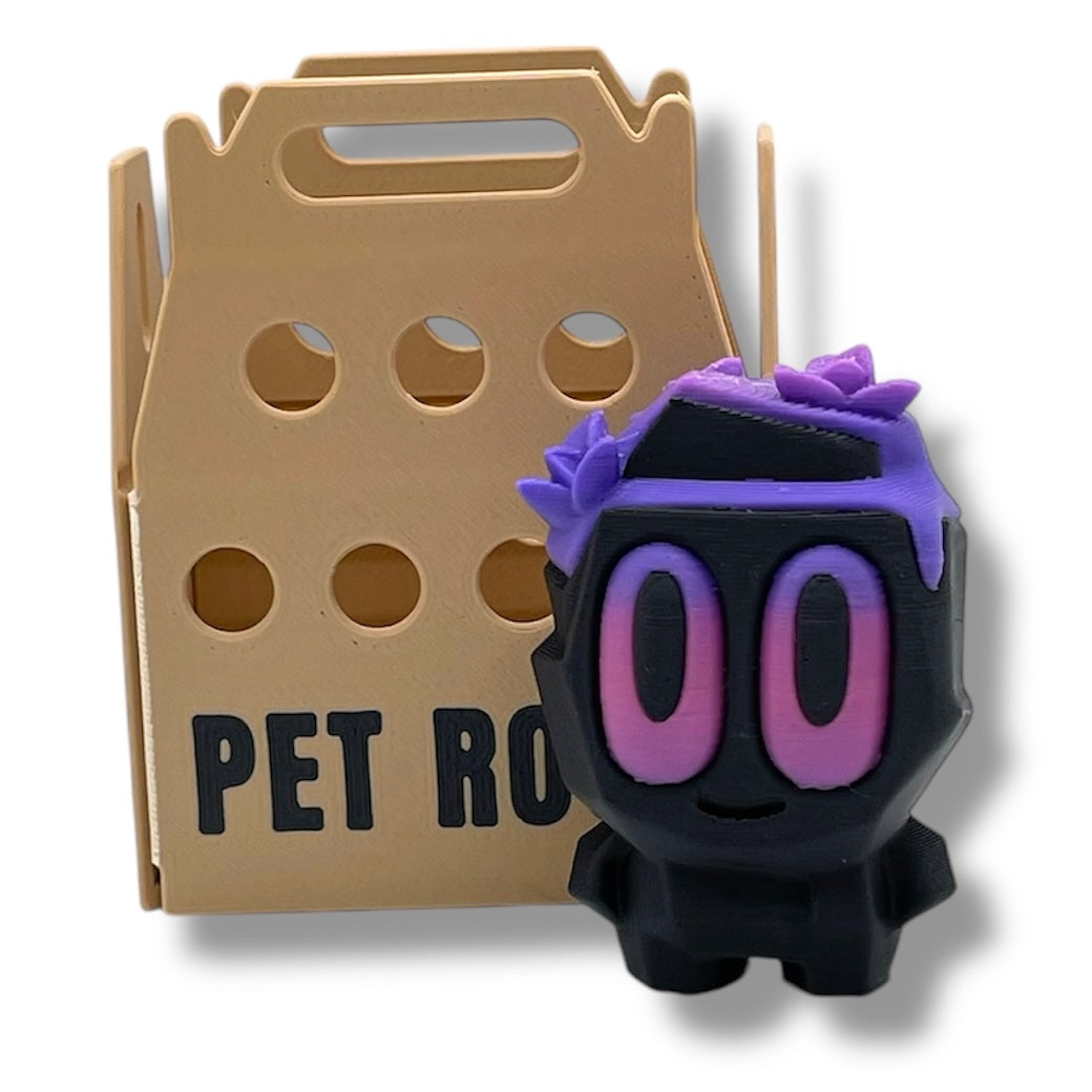 Adorable Pet Rock with Carrier - 3d Printed Figurine Decor