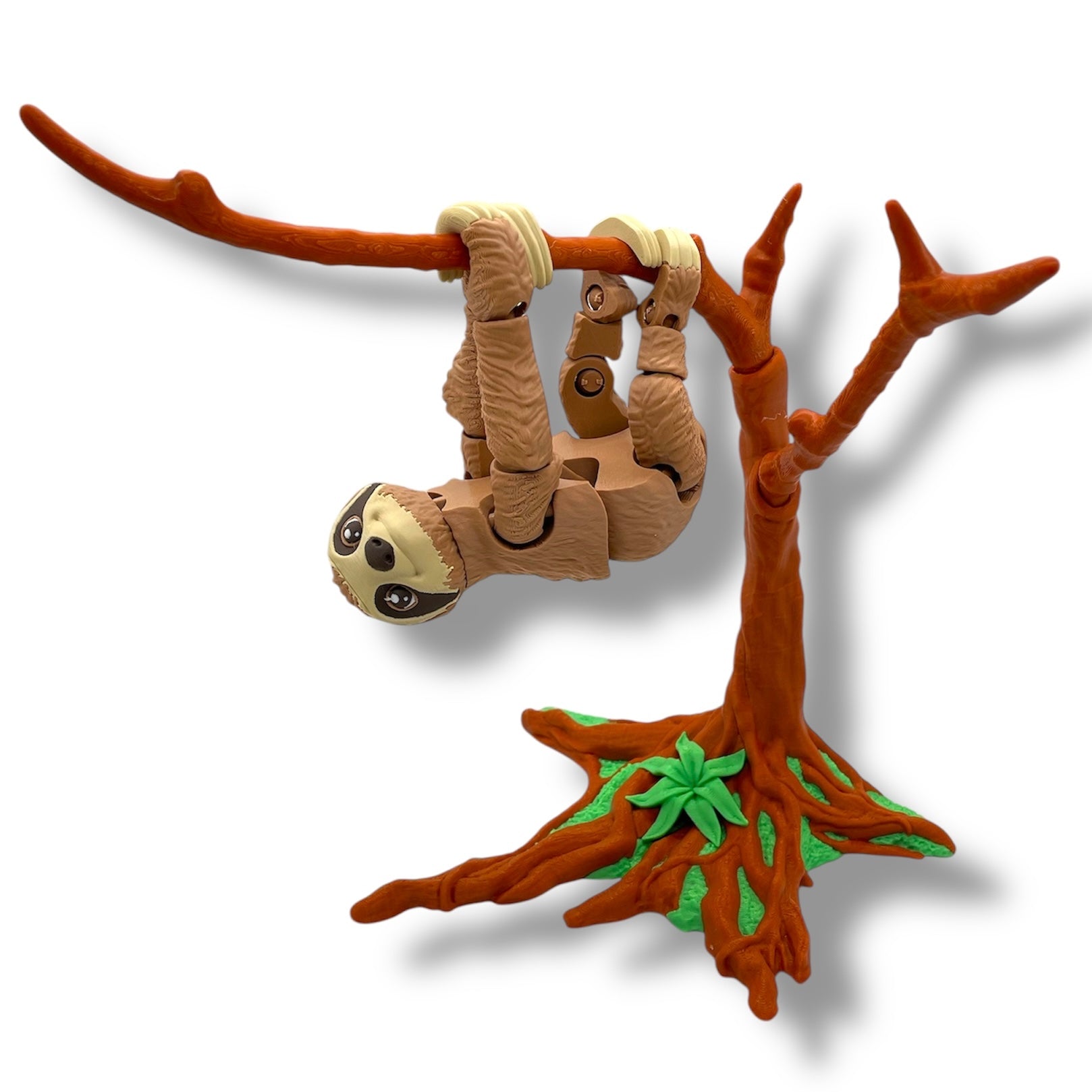 Gorgeous Lifelike 7" Sloth with 8" Tree Display - 3d Printed Articulated Figurine Decor