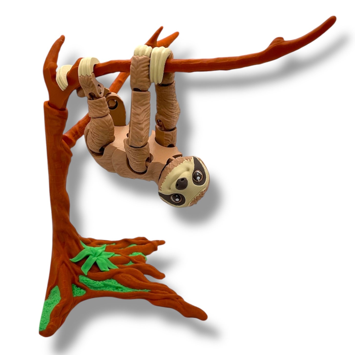 Gorgeous Lifelike 7" Sloth with 8" Tree Display - 3d Printed Articulated Figurine Decor