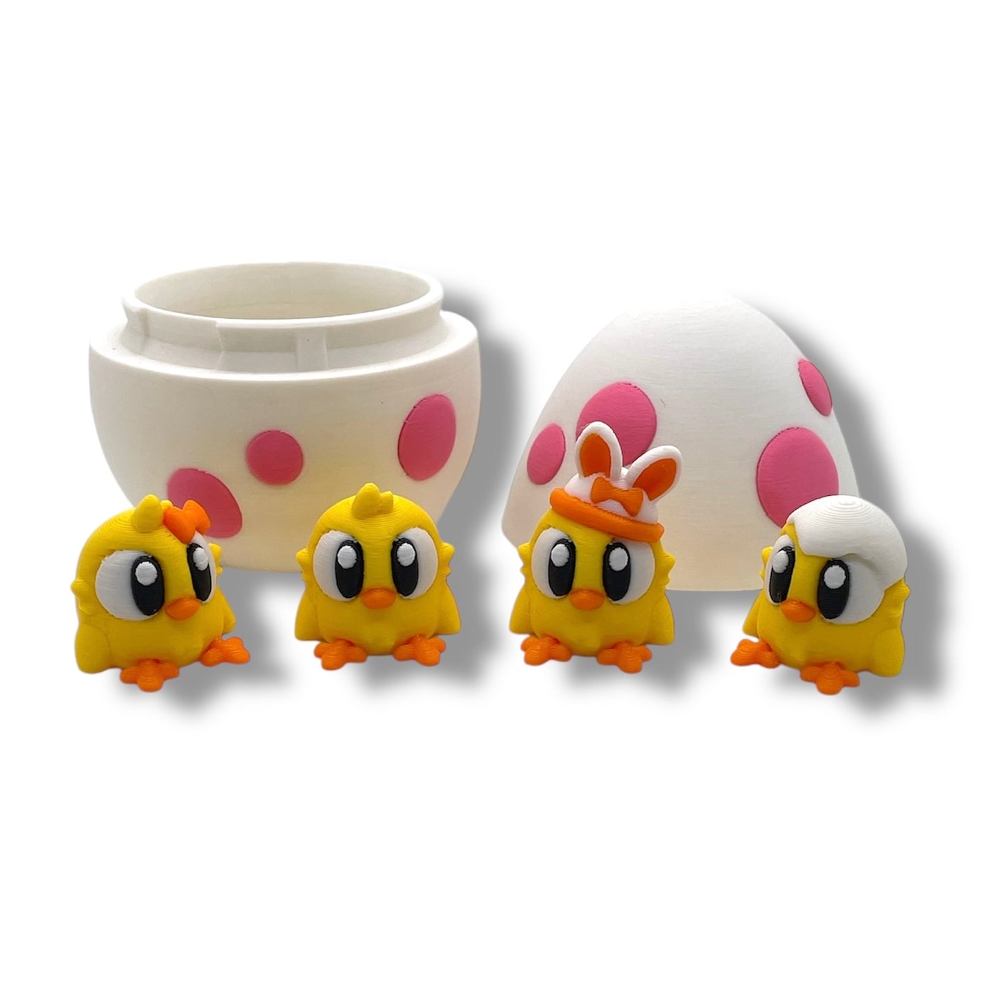 Adorable Easter Chics 4 Piece Set with Egg - 3d Printed Holiday Decor