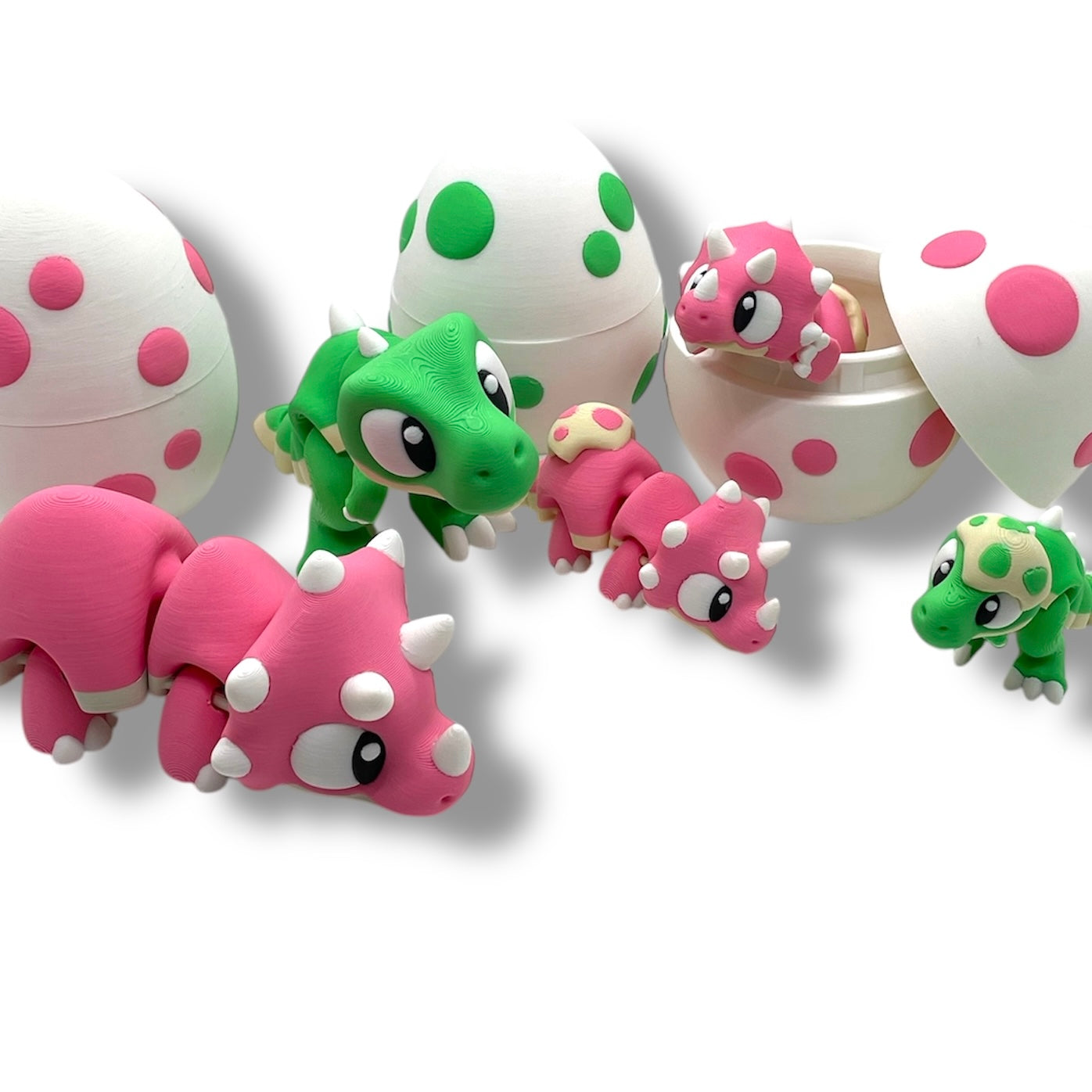 The Cutest Baby and Momma Dinosaur Series - 3d Printed Articulated Figurine Decor Gift