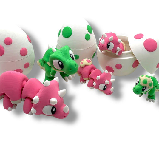 The Cutest Baby and Momma Dinosaur Series - 3d Printed Articulated Figurine Decor Gift