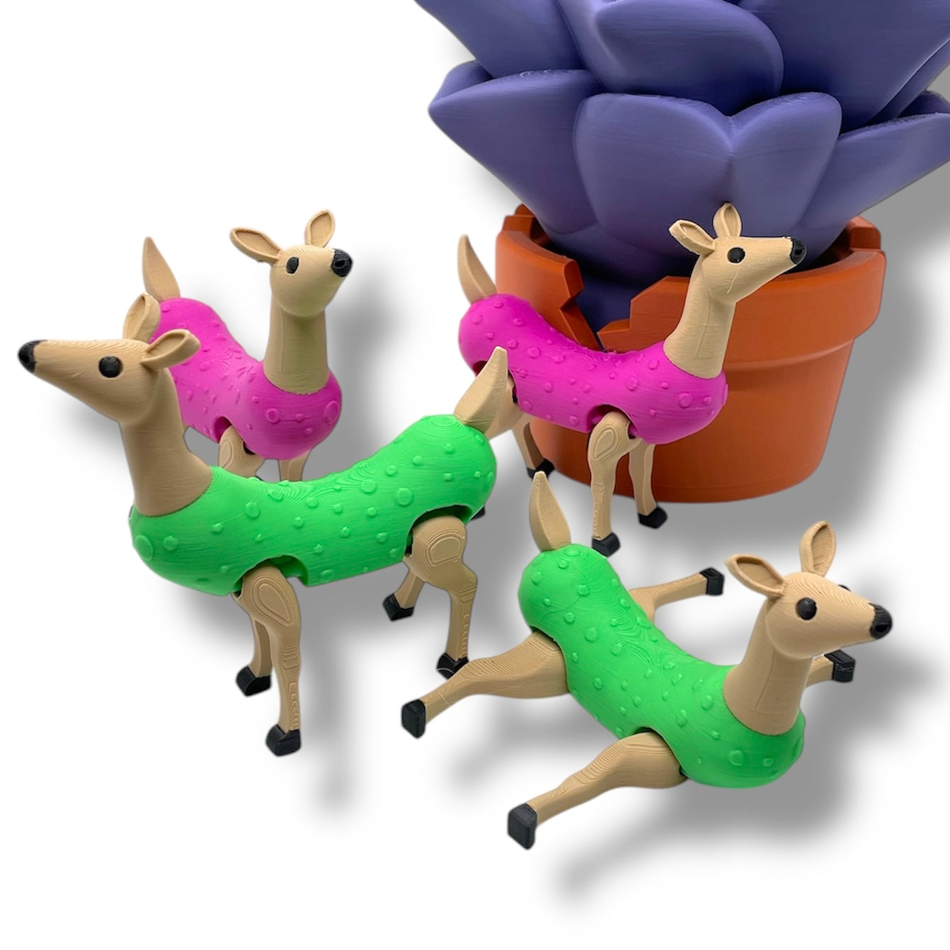 Standing 4.5" Dill (Pickle) Doe - Articulated 3d Printed Decor