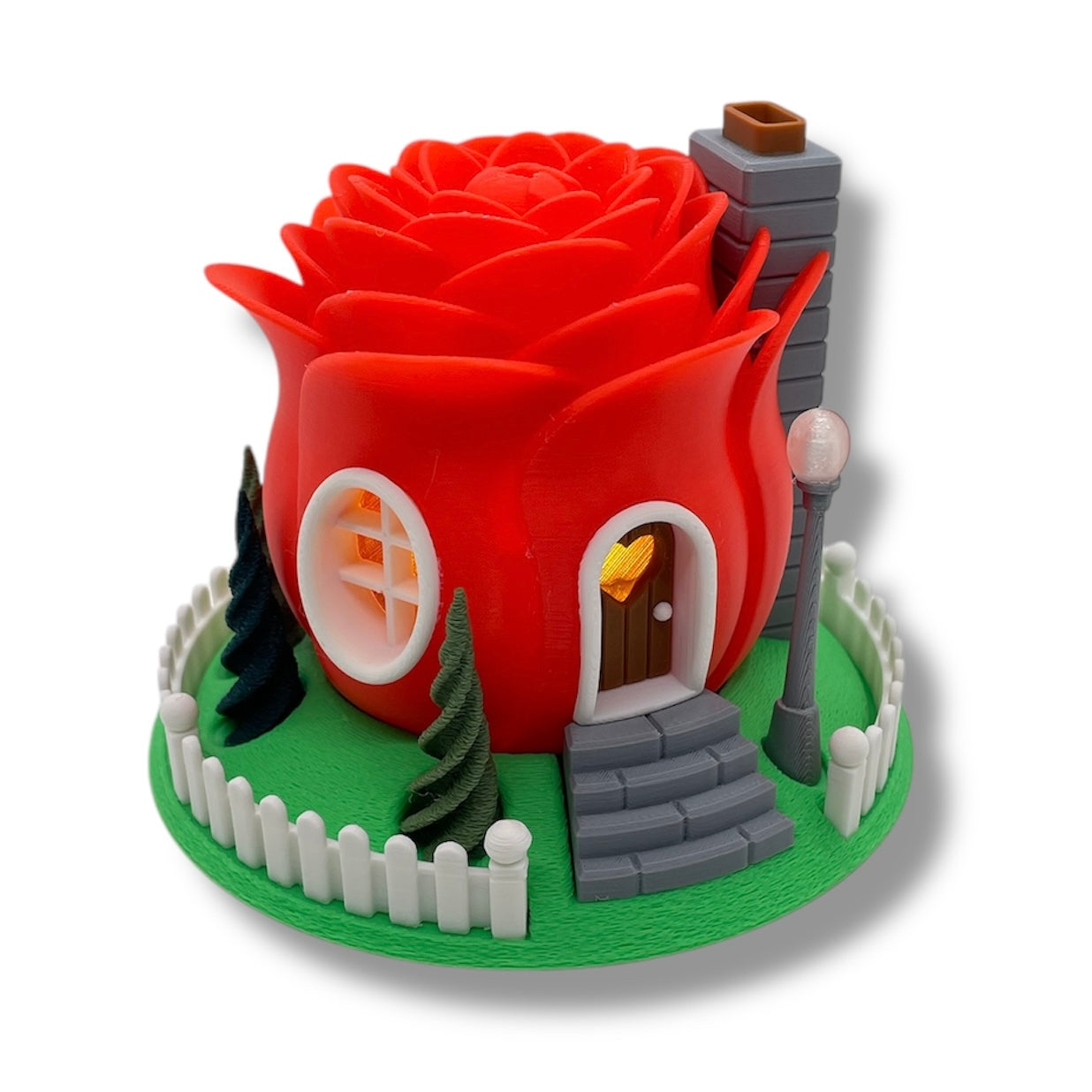 Whimsical Tealight Fairy House - Valentines Collection - 3d Printed Holiday Decor