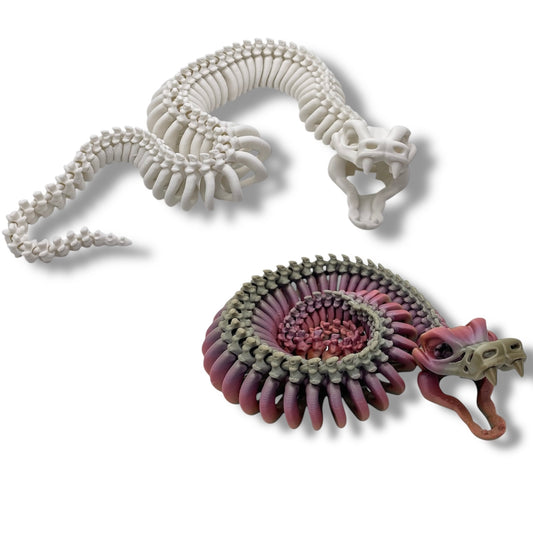 Amazing 22" Snake Skeleton Sneaky Snek - 3d Printed Fully Articulated Decor