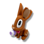 Cute 5" Blob Bunny with Carrot - 3d Printed Articulated Rabbit Fun Decor