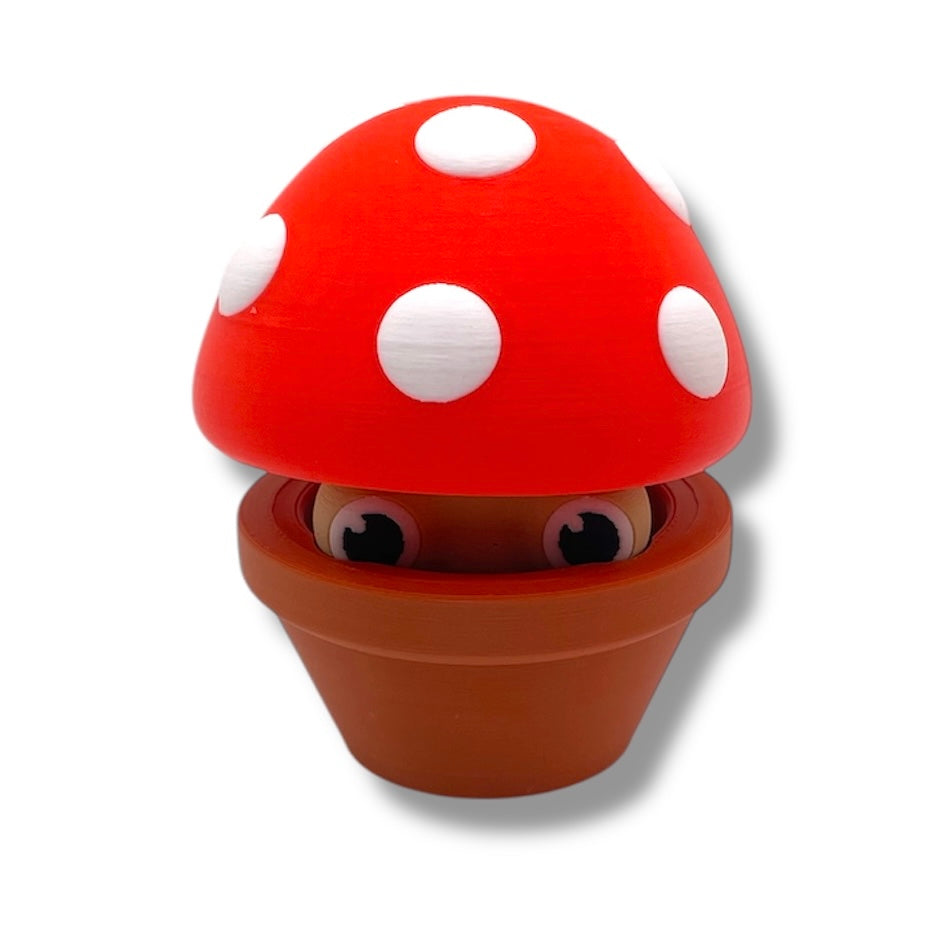 Charming Fungi's Mushrooms in Unique Pots - 3d Printed Enchanting Figurine Decor