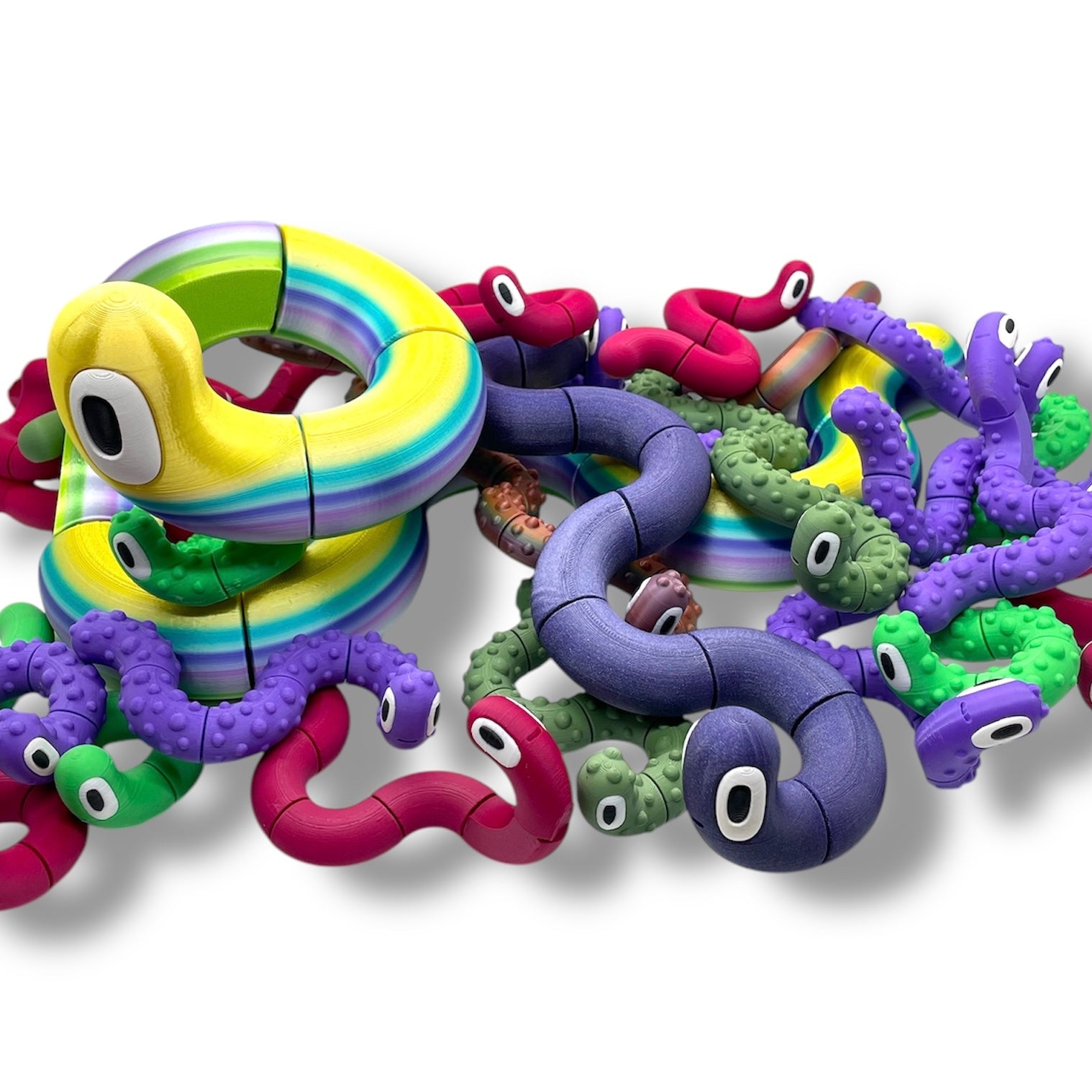 NOODLES Adorable Blob Lab Noodle Fidget - 3d Printed Articulated Fun Decor