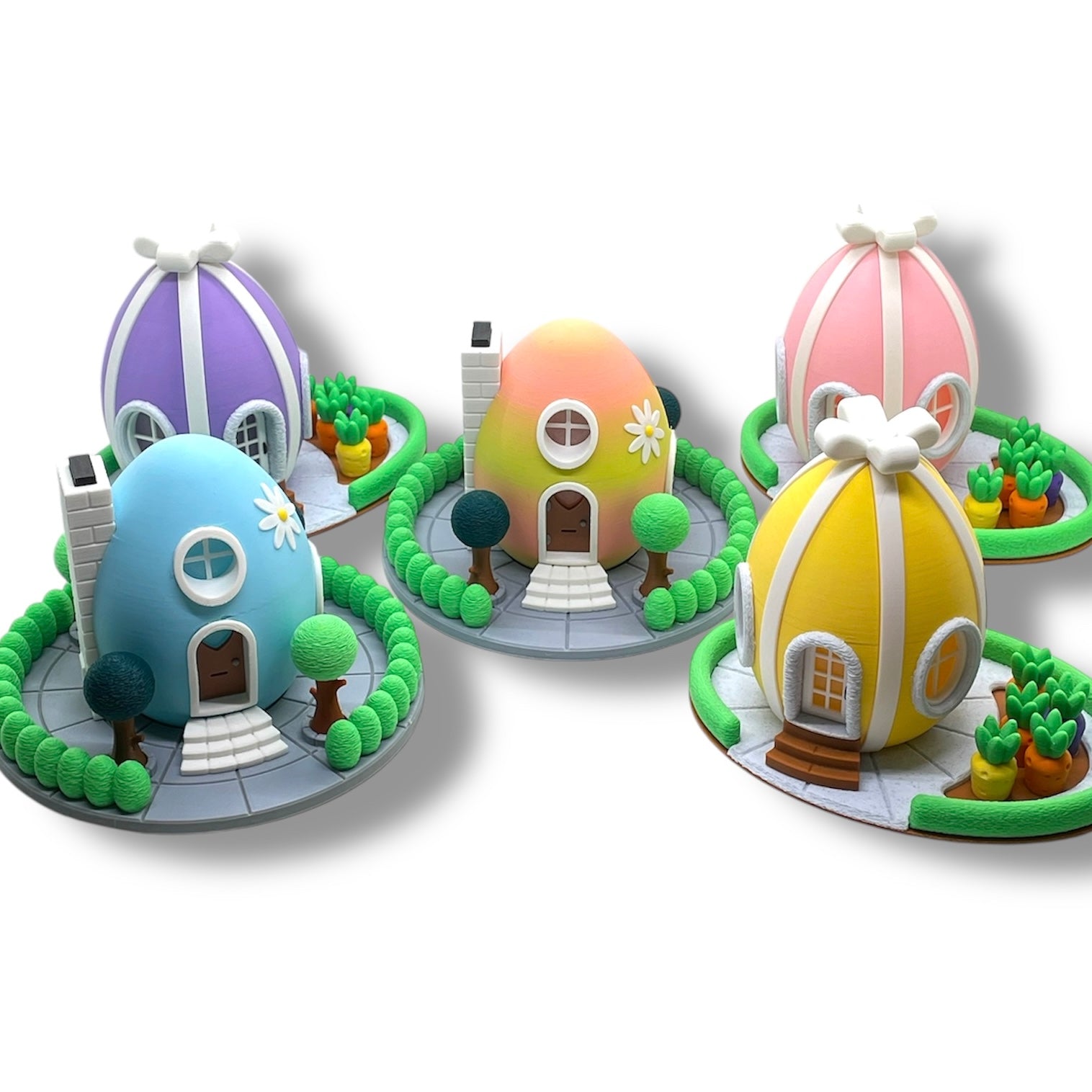 Delightful Easter Egg Tealight Fairy House Easter Village Collection - 3D Printed Holiday Decor