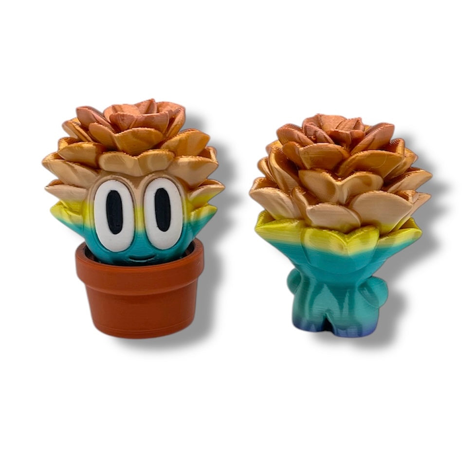 Charming Blob Plants in Unique Pots - 3d Printed Enchanting Figurine Decor