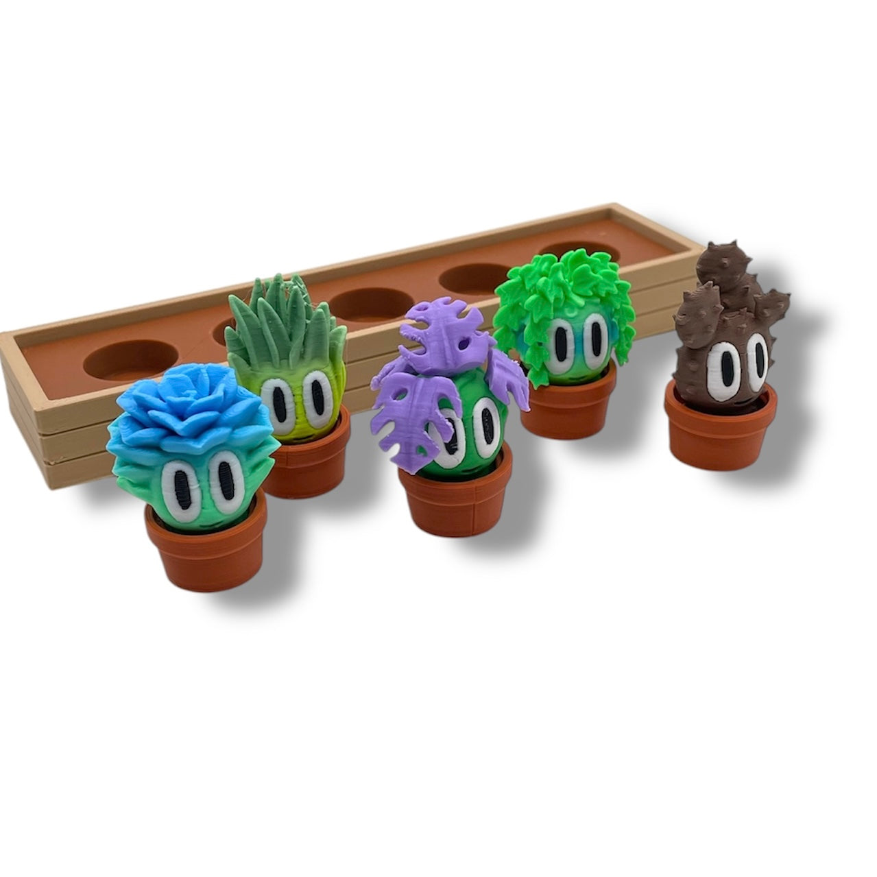 Charming Blob Plants in Unique Pots - 3d Printed Enchanting Figurine Decor