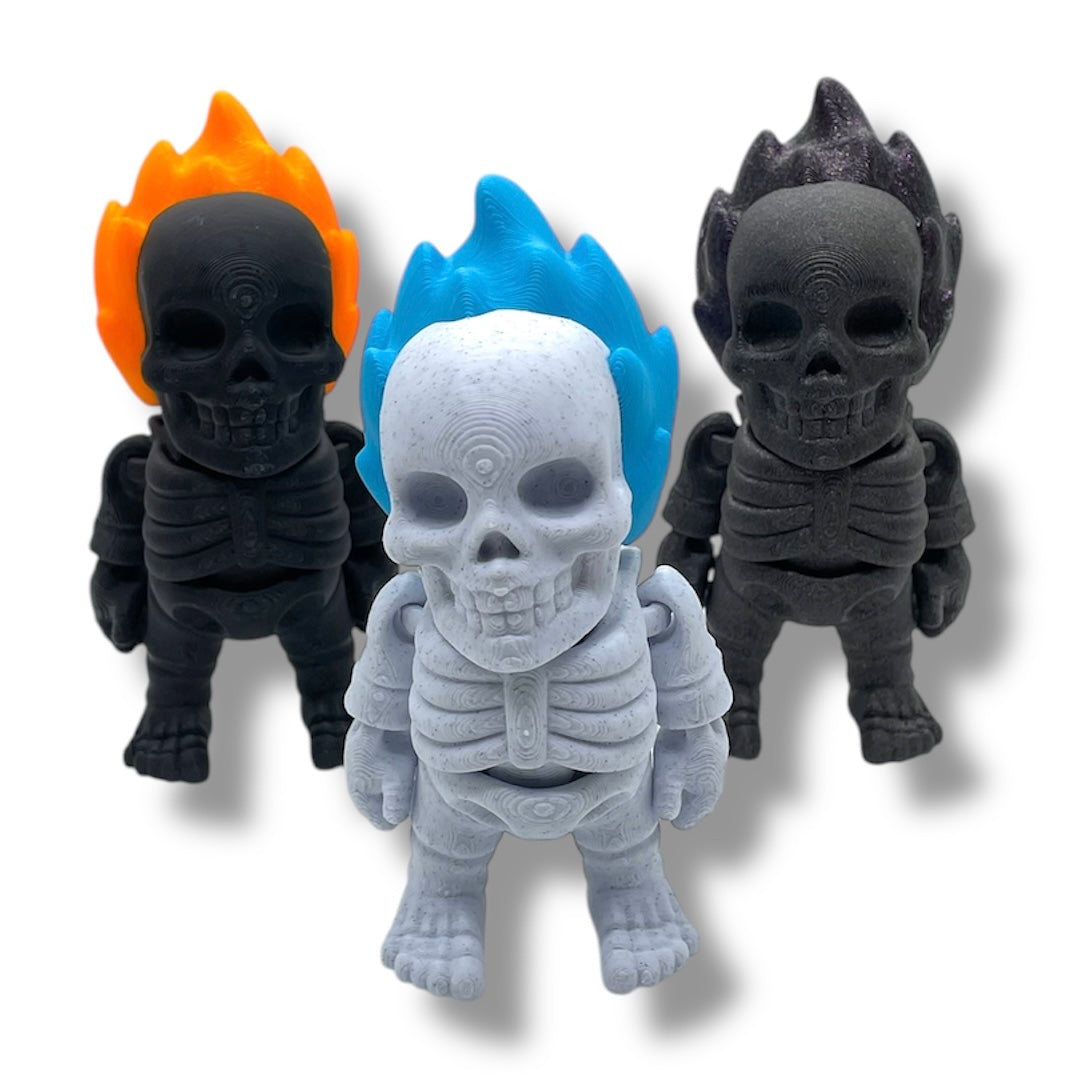 SMALLZ 4.5" Fire Skeleton - Articulated High-Quality 3D Printed Animal Figurine