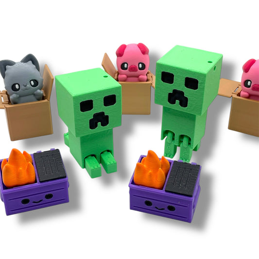Clicker Critters Adorable Fidget Friends - 3d Printed Desktop Fidgety Pig Bunny Cat Decor