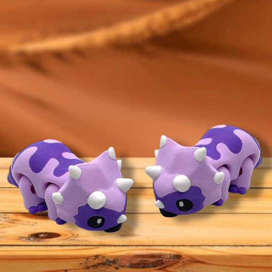 Cute 5" Triceratops Dinosaur - 3d Printed Articulated Figurine Decor Gift