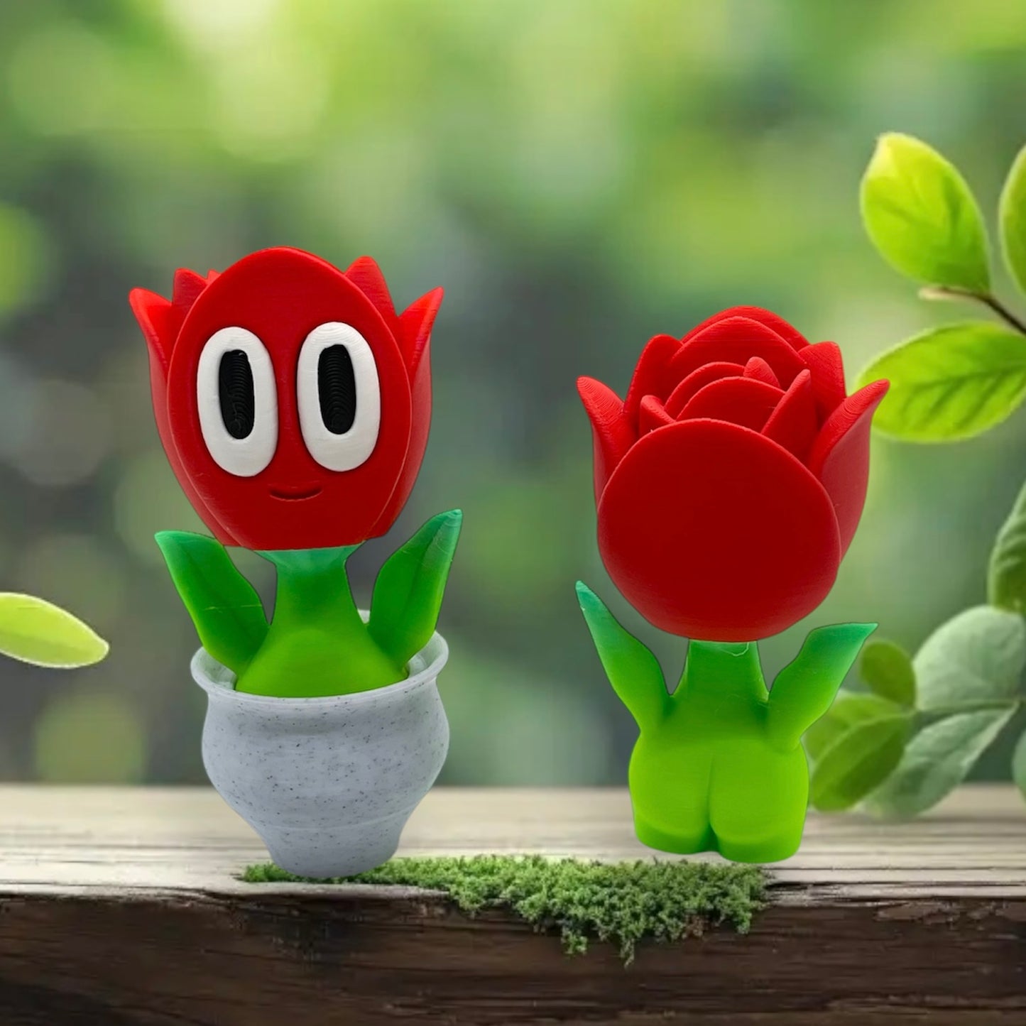 Charming Blob Flowers in Unique Pots - 3d Printed Plant Figurine Decor