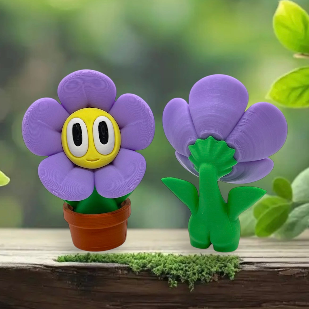 Charming Blob Flowers in Unique Pots - 3d Printed Plant Figurine Decor