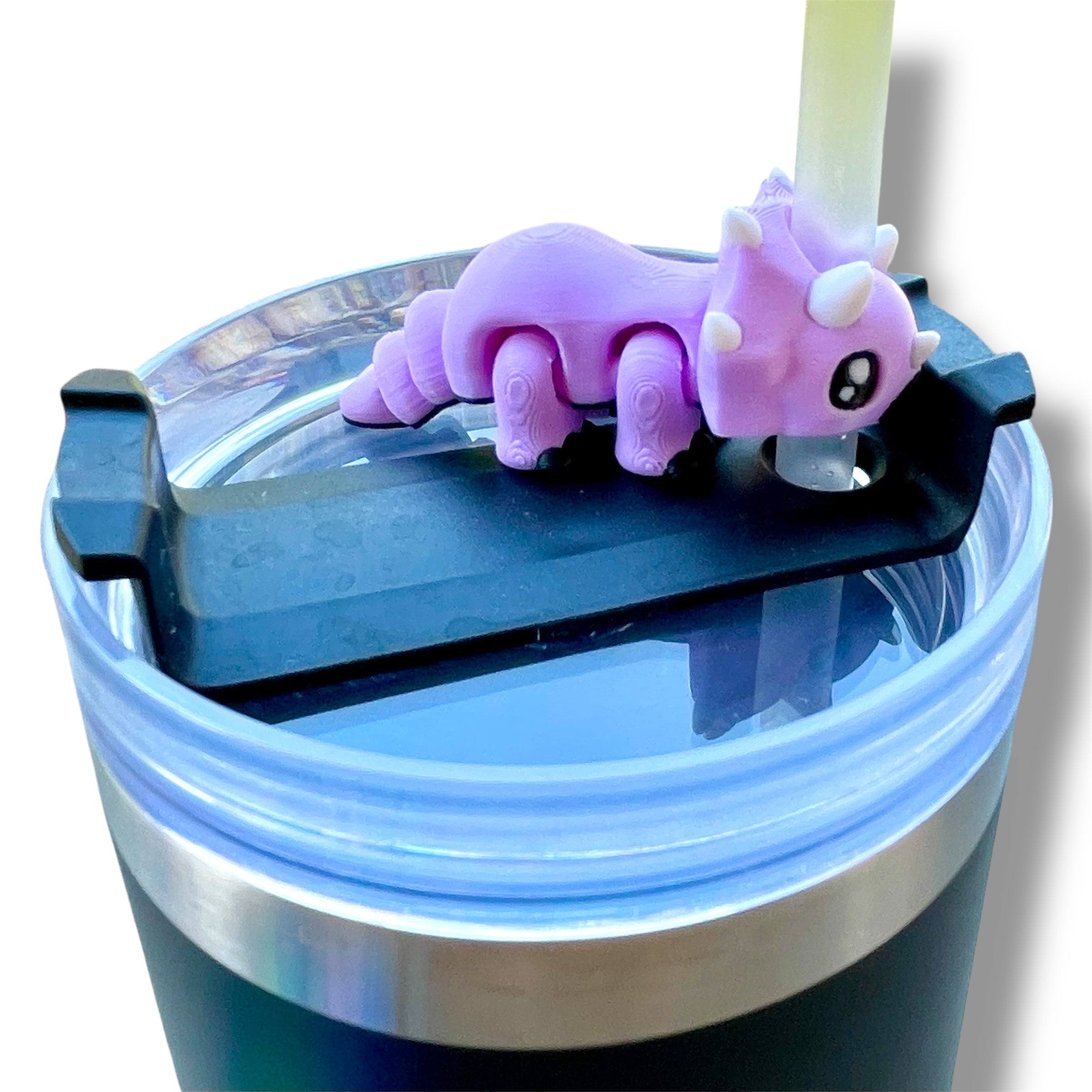 Insulated Cup Tumbler Toppers - 3d Printed Articulated Tumber Bling Straw Decor