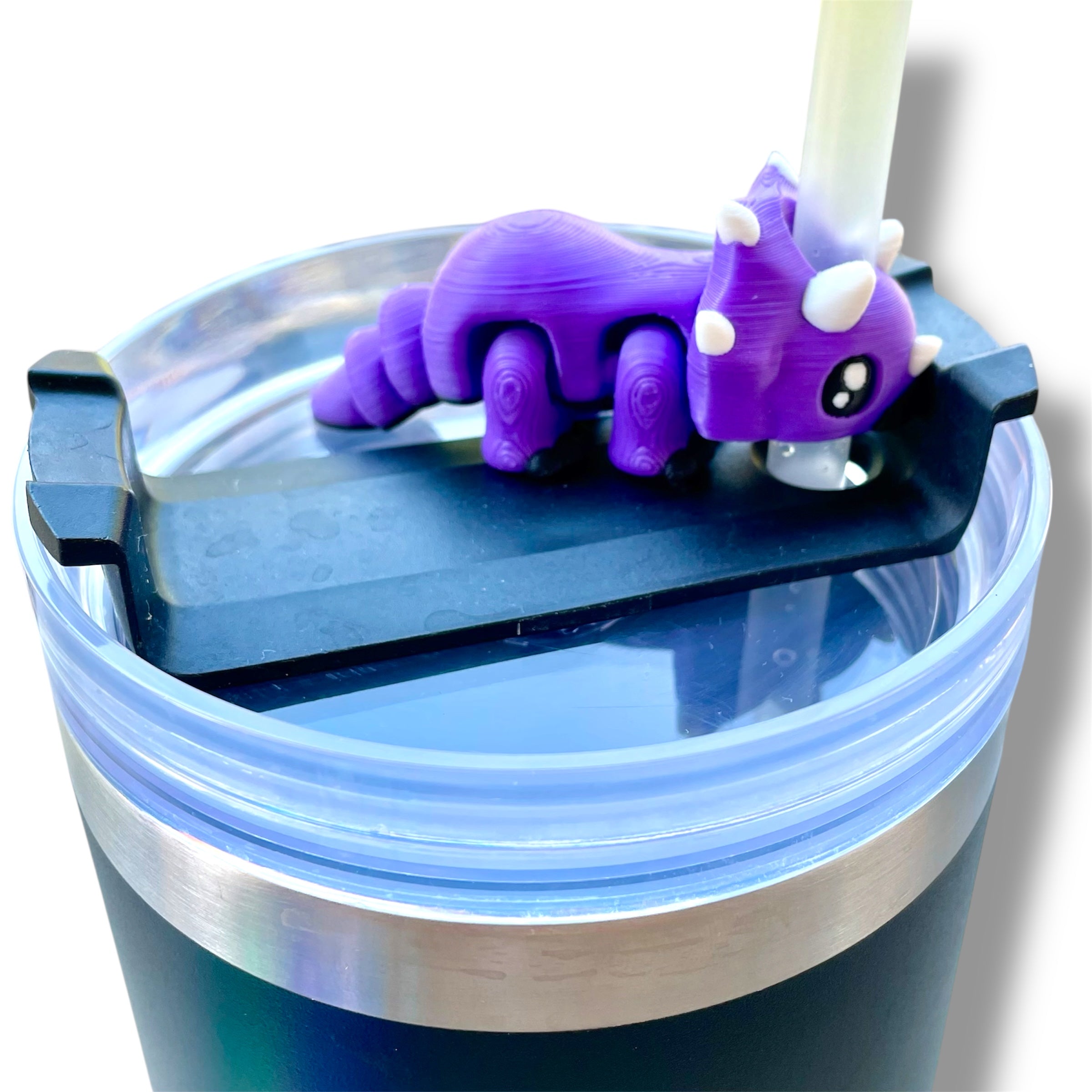 Insulated Cup Tumbler Toppers - 3d Printed Articulated Tumber Bling Straw Decor