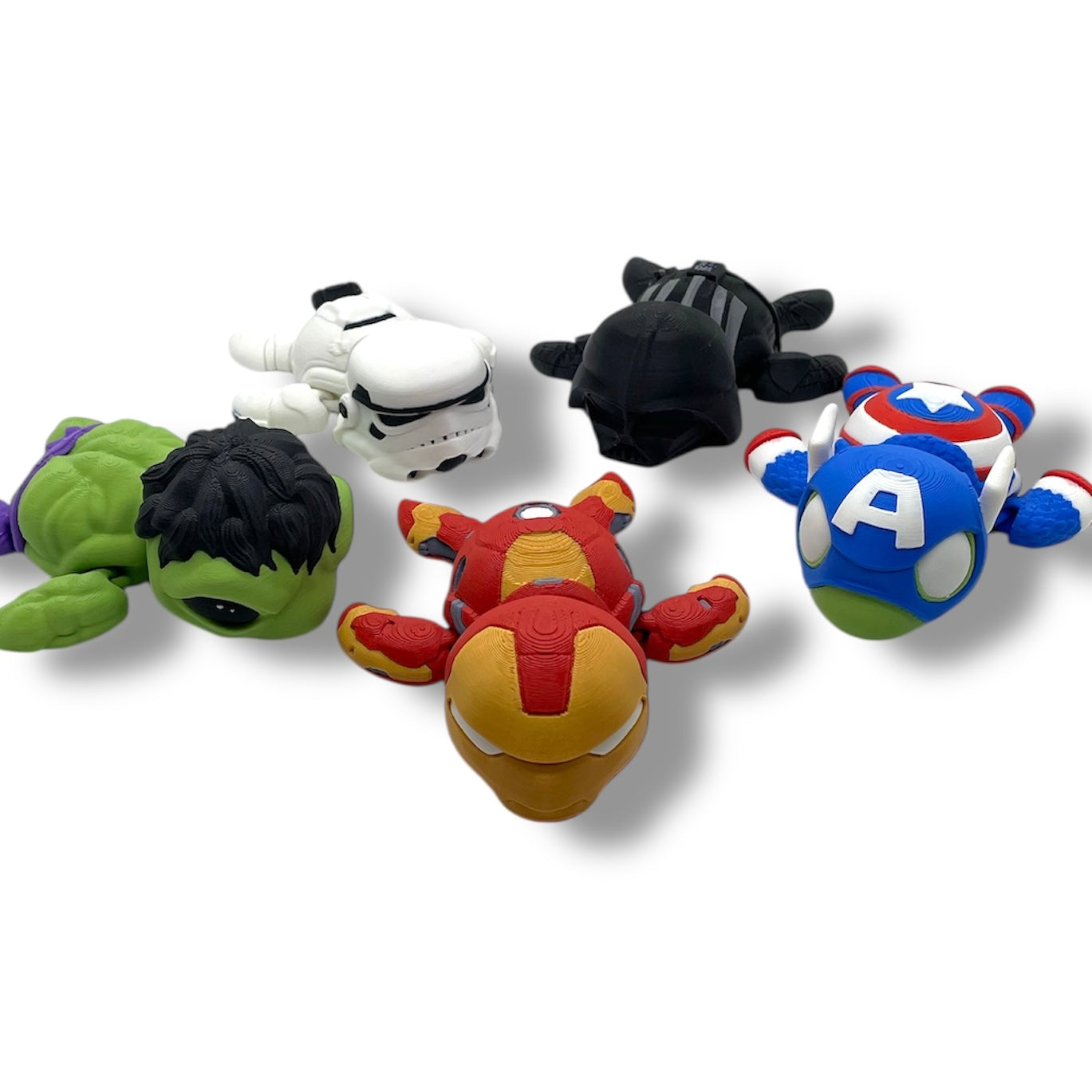 5" Adorable Super Turtle Collection - 3d Printed Articulated Fan Art Hero Decor