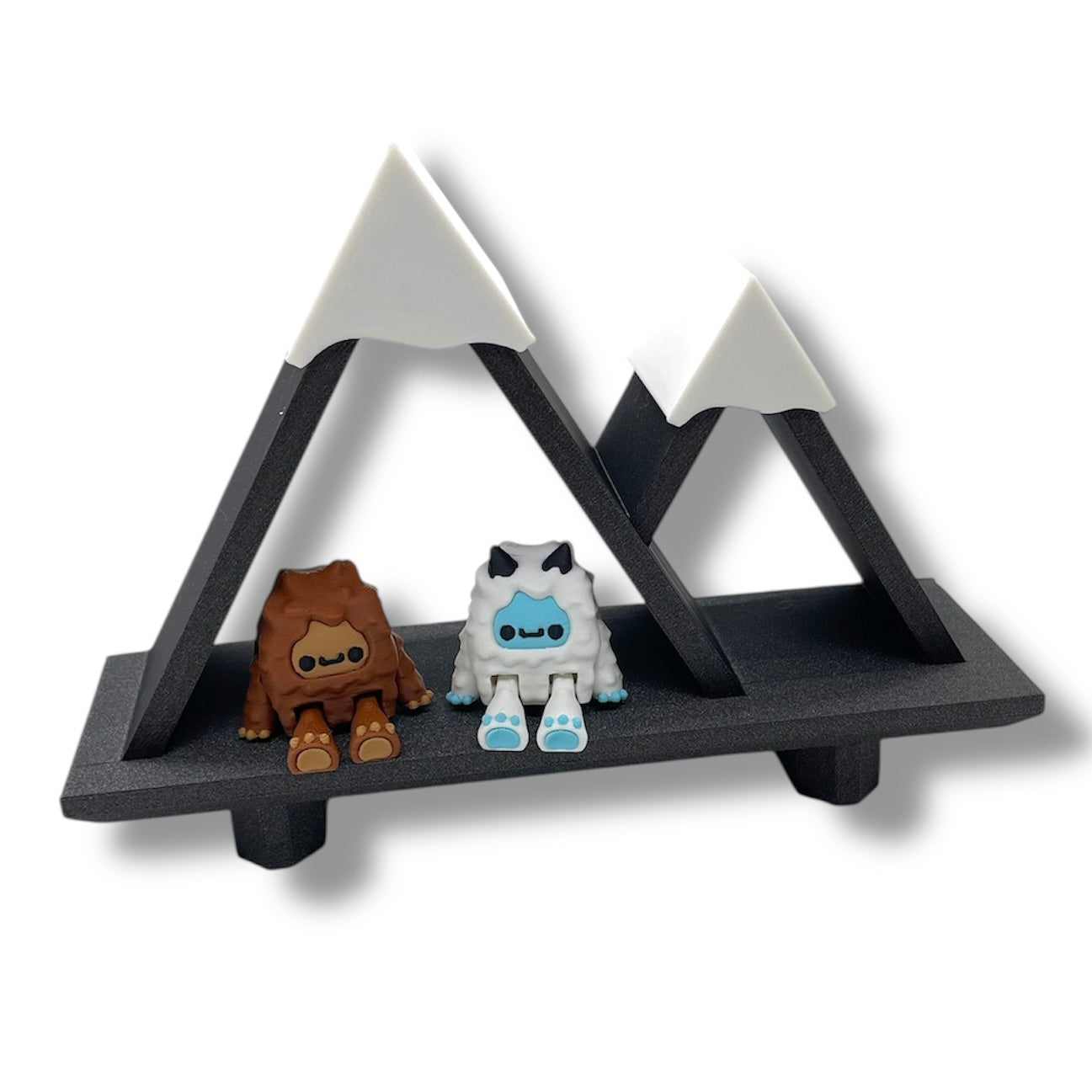 Neat Yeti Mountain Shelf w/ Yeti & Bigfoot - New Wall Mountable Pocket Pal Display - 3D Printed Decor