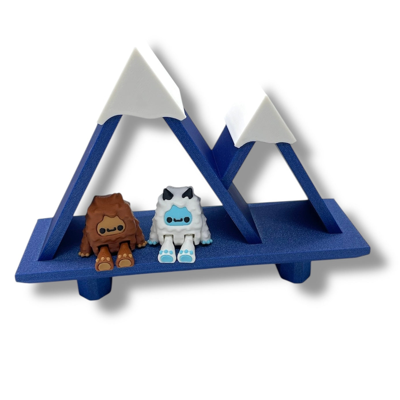 Neat Yeti Mountain Shelf w/ Yeti & Bigfoot - New Wall Mountable Pocket Pal Display - 3D Printed Decor