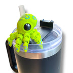 Insulated Cup Tumbler Toppers - 3d Printed Articulated Tumber Bling Straw Decor