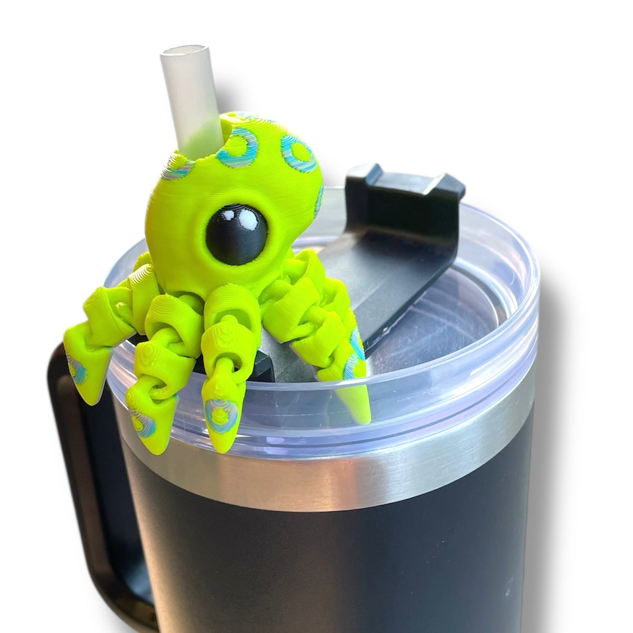 Insulated Cup Tumbler Toppers - 3d Printed Articulated Tumber Bling Straw Decor