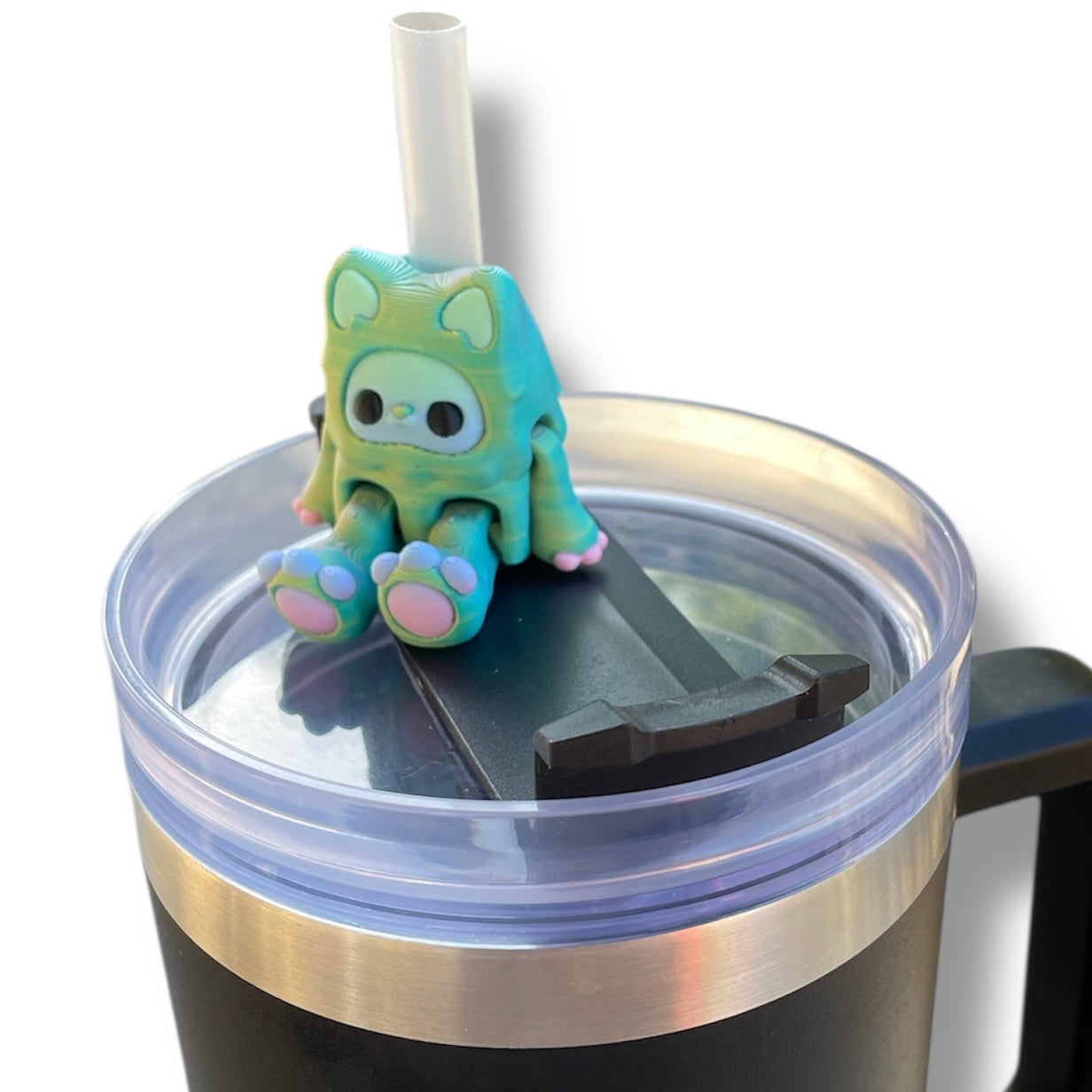 Insulated Cup Tumbler Toppers - 3d Printed Articulated Tumber Bling Straw Decor