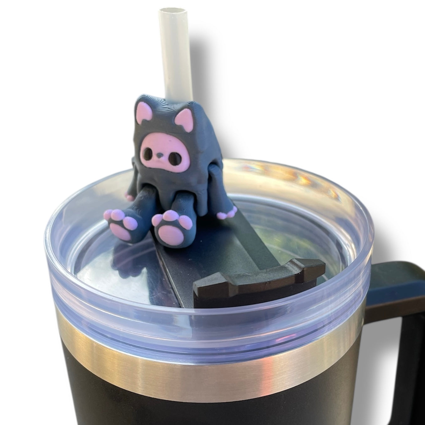 Insulated Cup Tumbler Toppers - 3d Printed Articulated Tumber Bling Straw Decor
