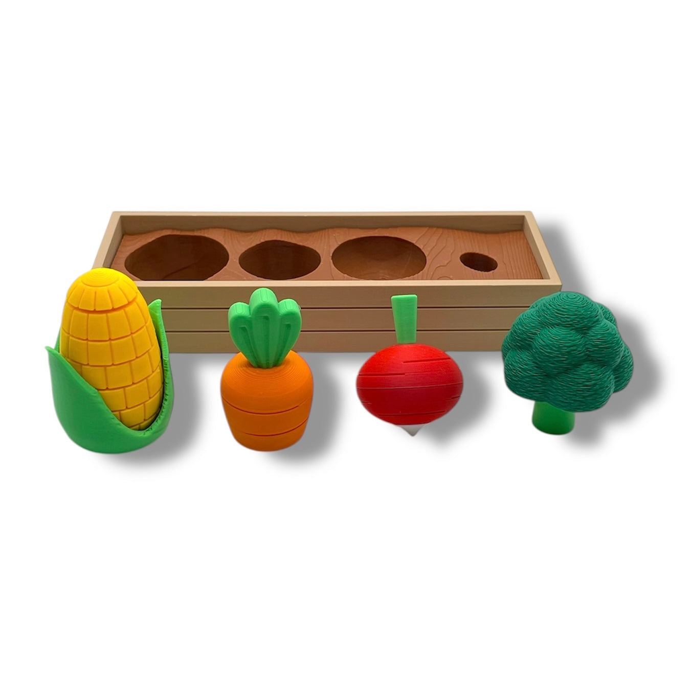 Cute Fidget Garden w/ Planter - 3d Printed Articulated Carrot, Radish, Broccoli, Corn Fidgets Plant Home Decor