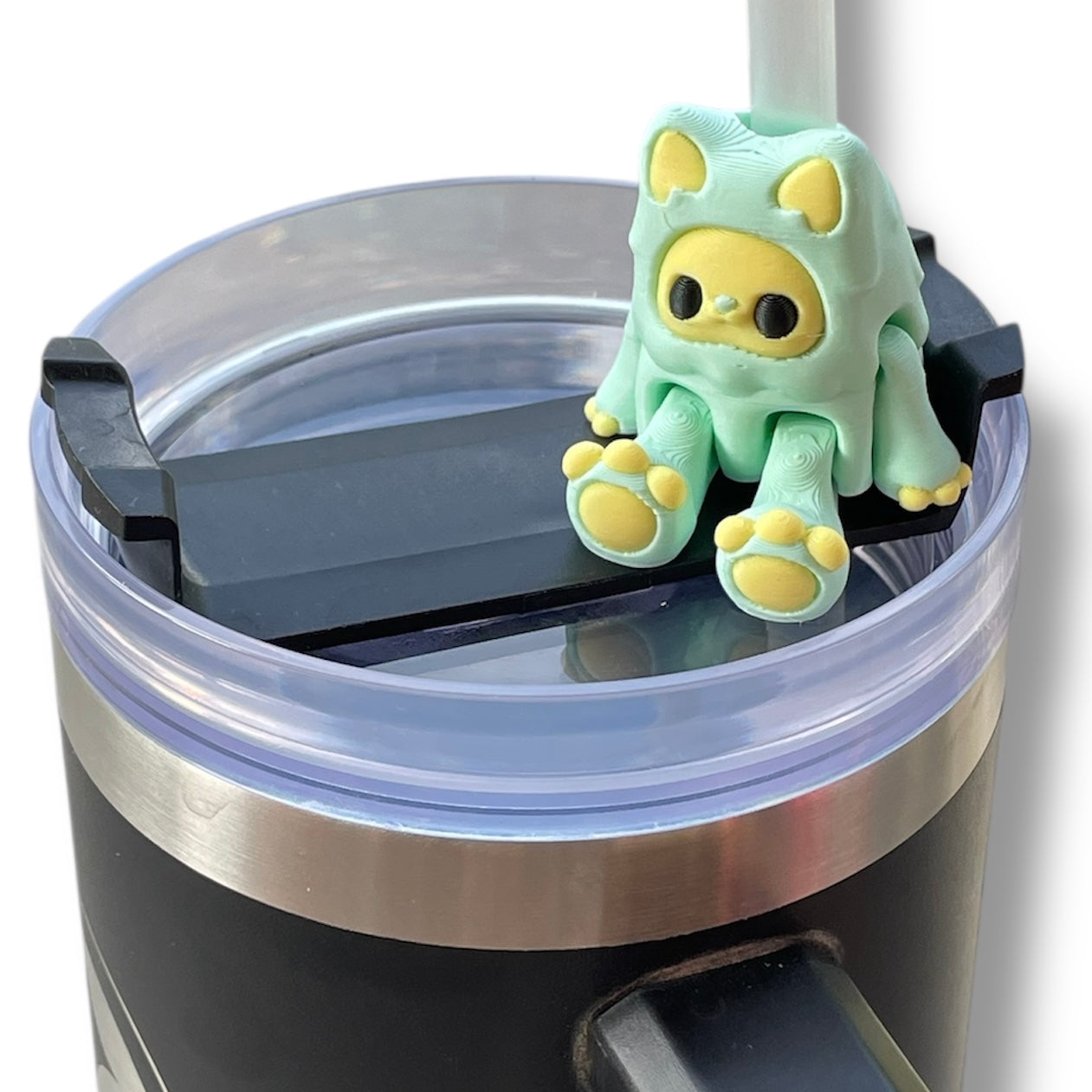Insulated Cup Tumbler Toppers - 3d Printed Articulated Tumber Bling Straw Decor