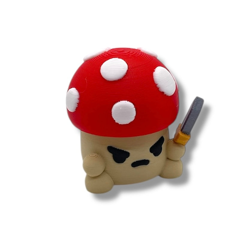 Mushroom Warrior Fidget Clicker - Fidget Fun Mushy Guy Ready for Battle